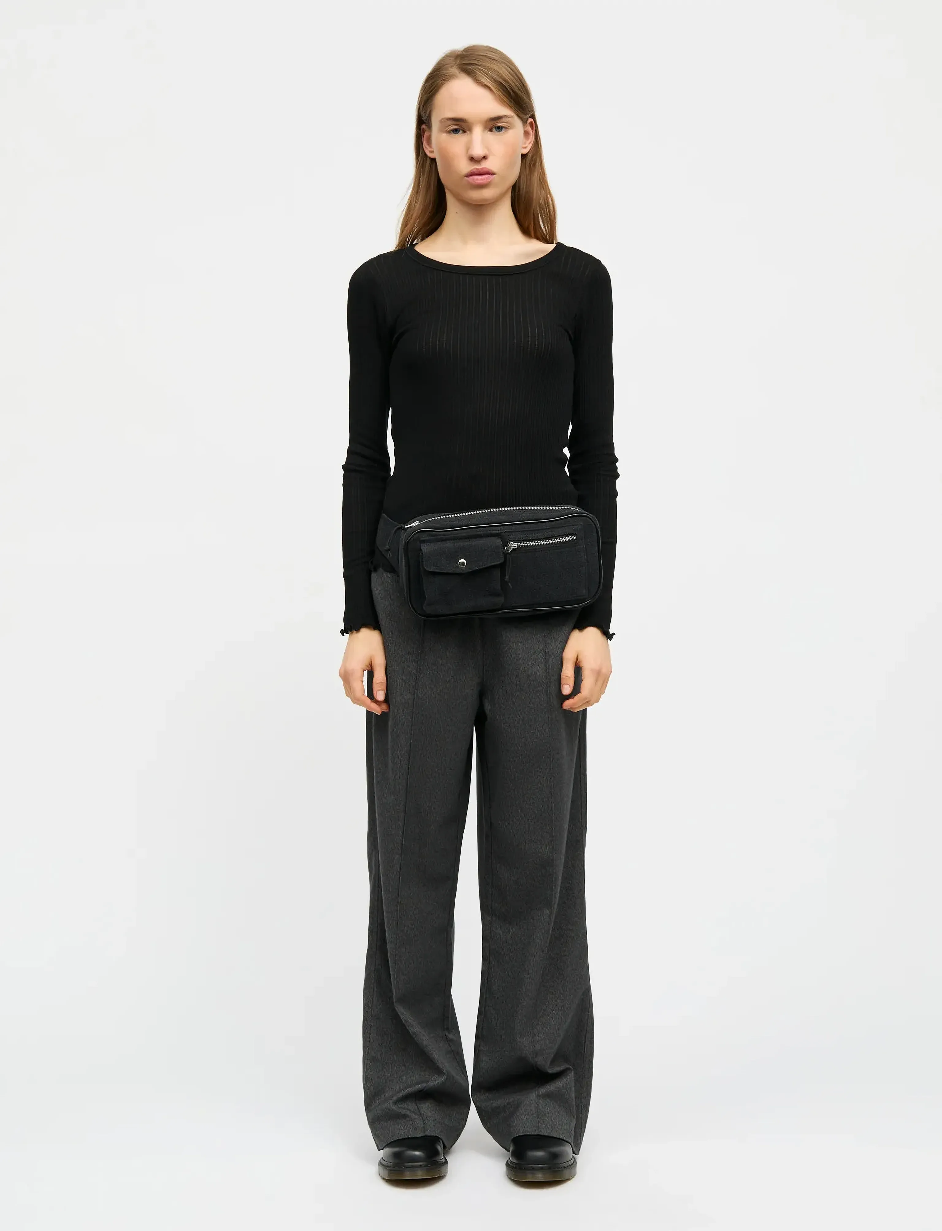 Mads Nørgaard Pointella Troja Tee LS FAV - Hauts à manches longues - BLACK / black