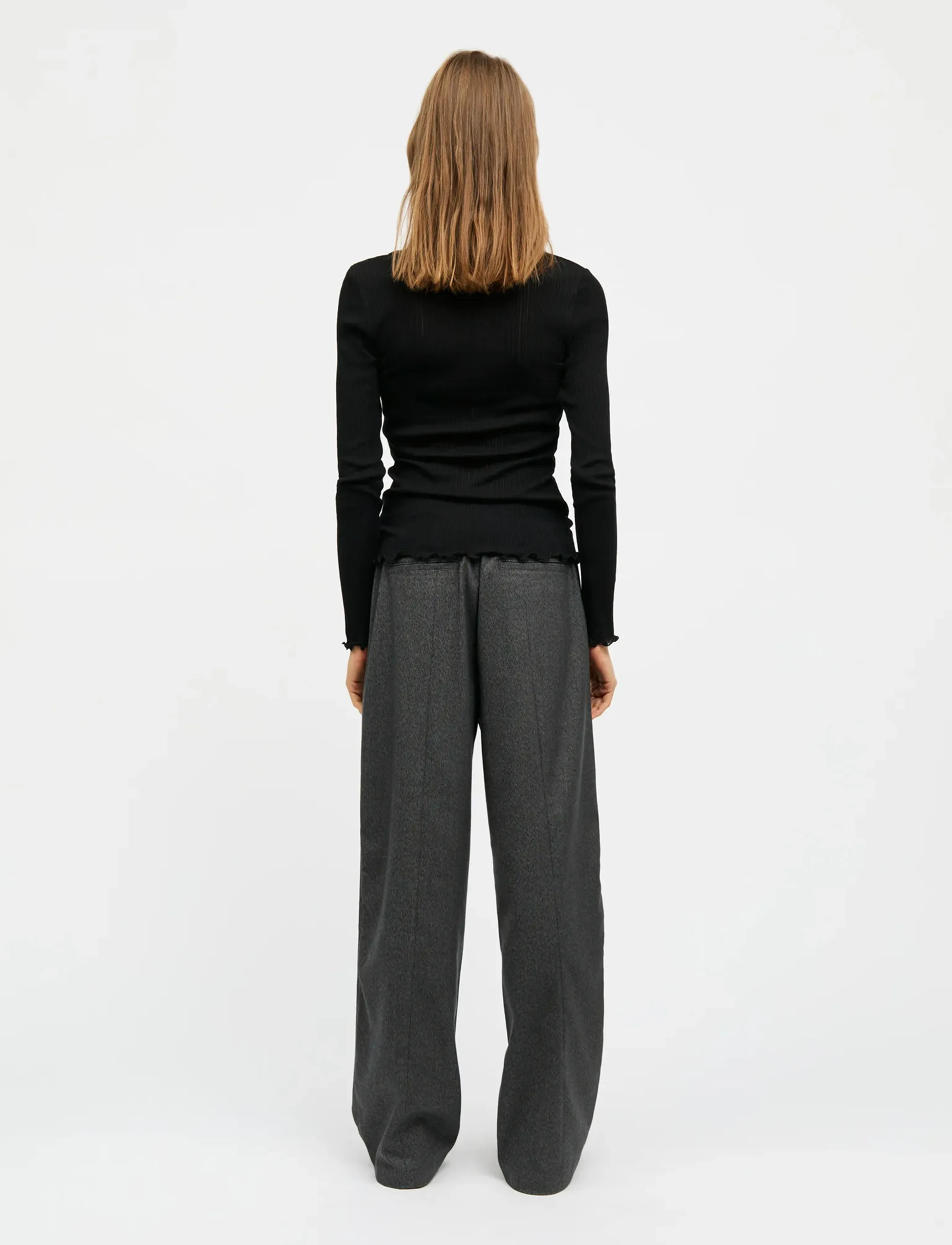 Mads Nørgaard - Pointella Troja Tee LS FAV - langärmlige tops - black - 2