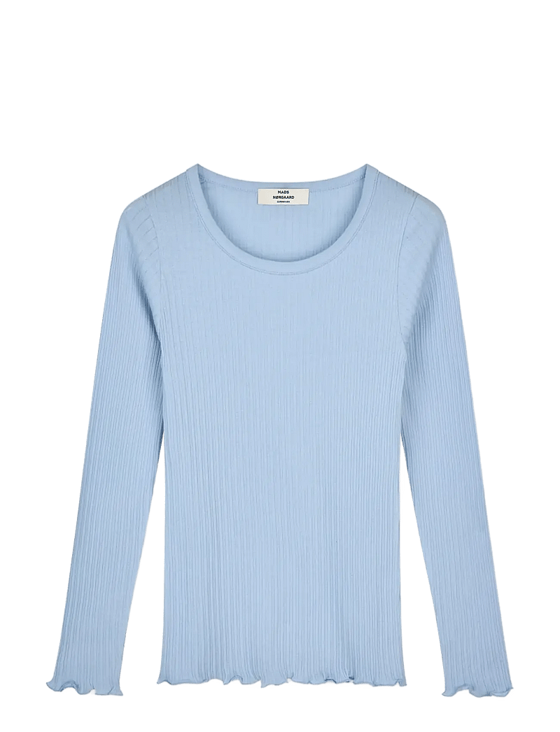 Mads Nørgaard - Pointella Troja Tee LS FAV - langärmlige tops - cashmere blue - 0