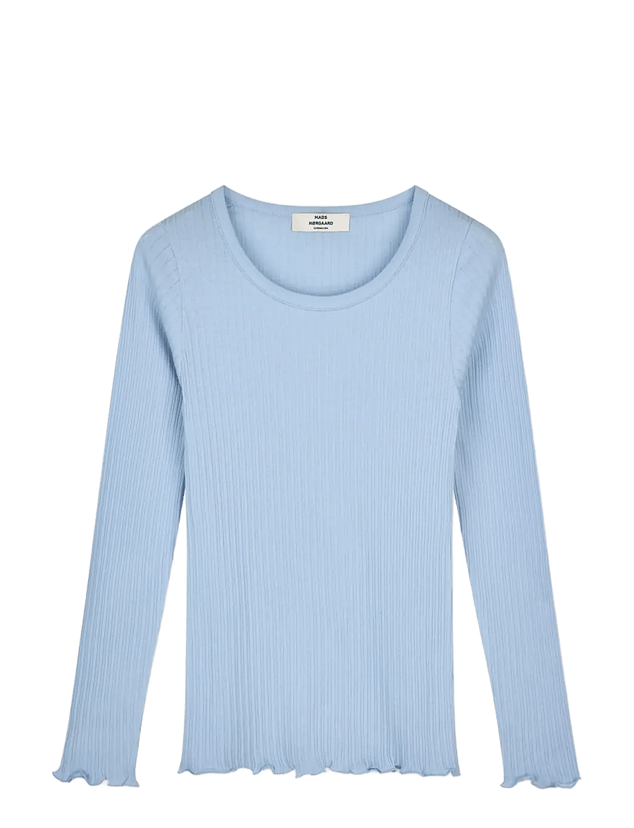 Mads Nørgaard - Pointella Troja Tee LS FAV - langärmlige tops - cashmere blue - 0
