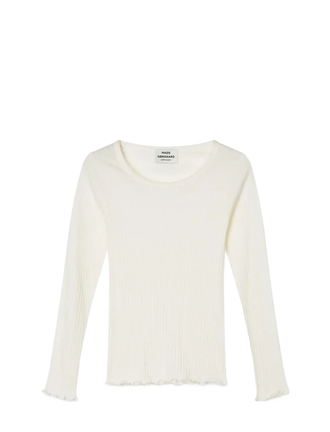 Mads Nørgaard Pointella Troja Tee LS FAV - Kläder - VANILLA ICE / white
