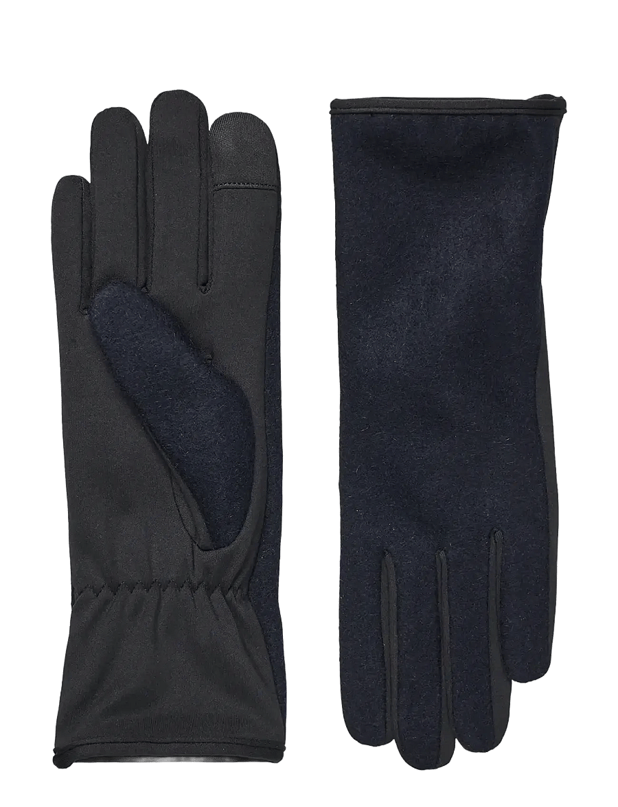 Mads Nørgaard - Woven Wool Mix Trissie Glove - fingravettlingar - parisian night - 0