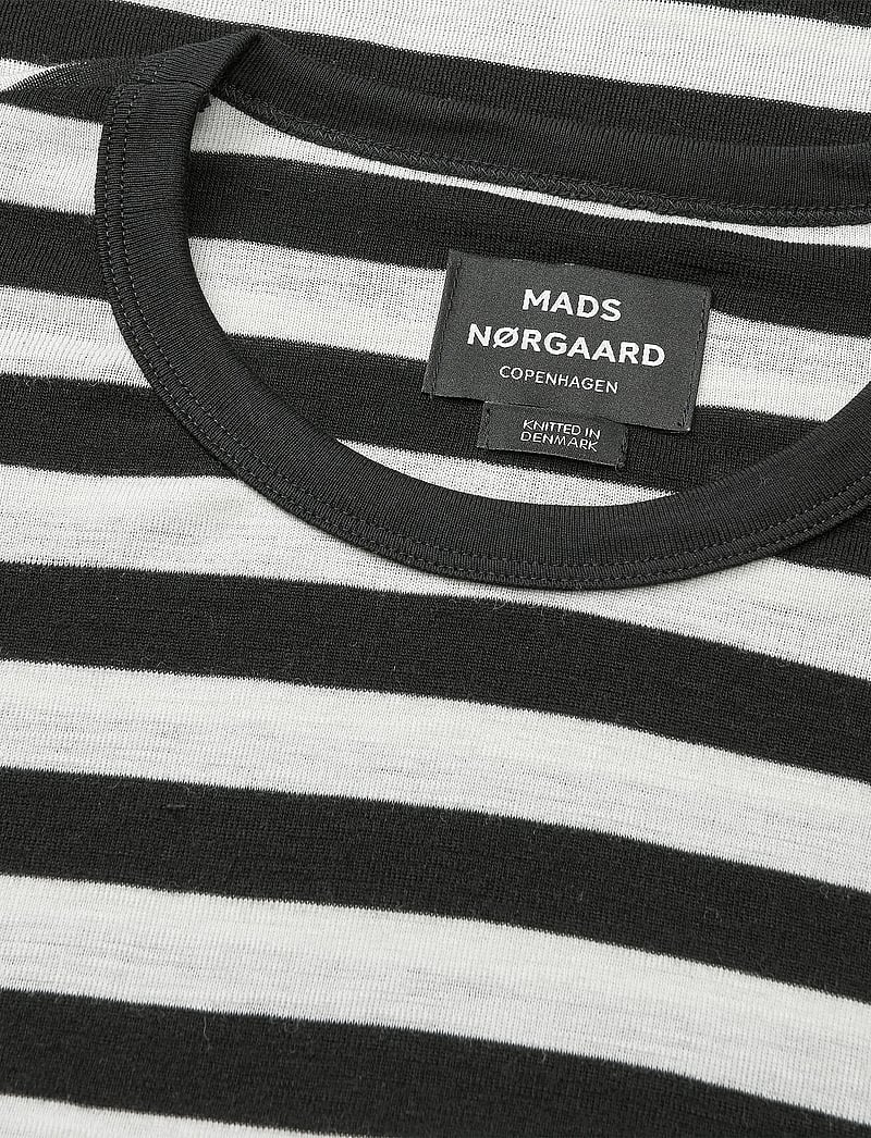 Mads Nørgaard - Fine Wool Tobias Knit - langærmede t-shirts - black/vanilla ice - 3