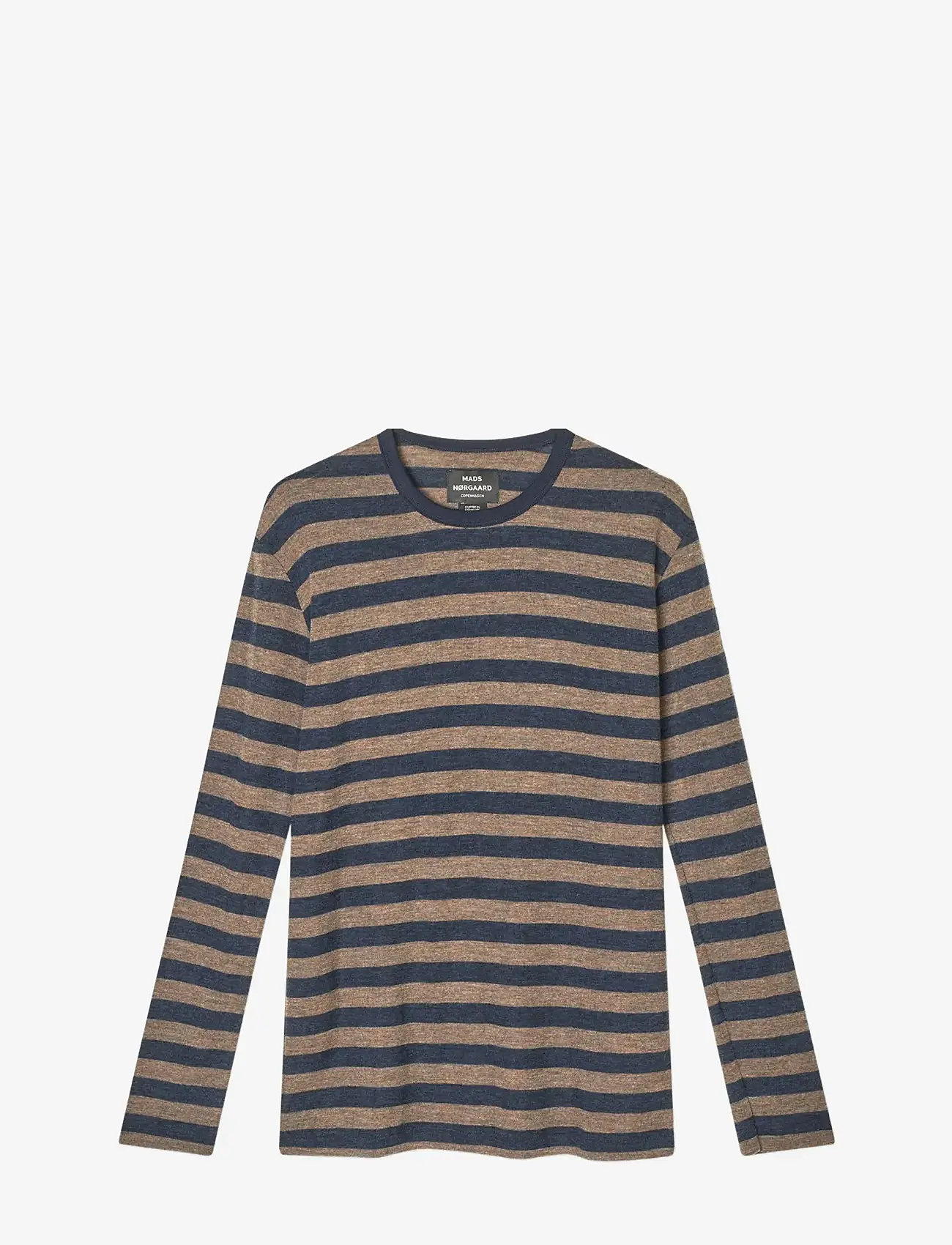 Mads Nørgaard - Fine Wool Tobias Knit - długi rękaw - brown/navy - 1