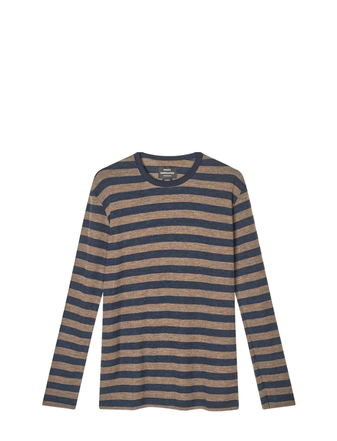 Mads Nørgaard Fine Wool Tobias Knit - Tøj - BROWN/NAVY / brown