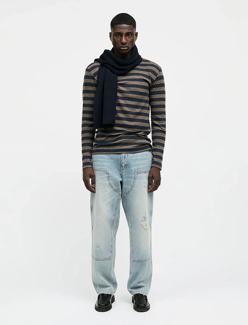 Mads Nørgaard - Fine Wool Tobias Knit - langärmelig - brown/navy - 0