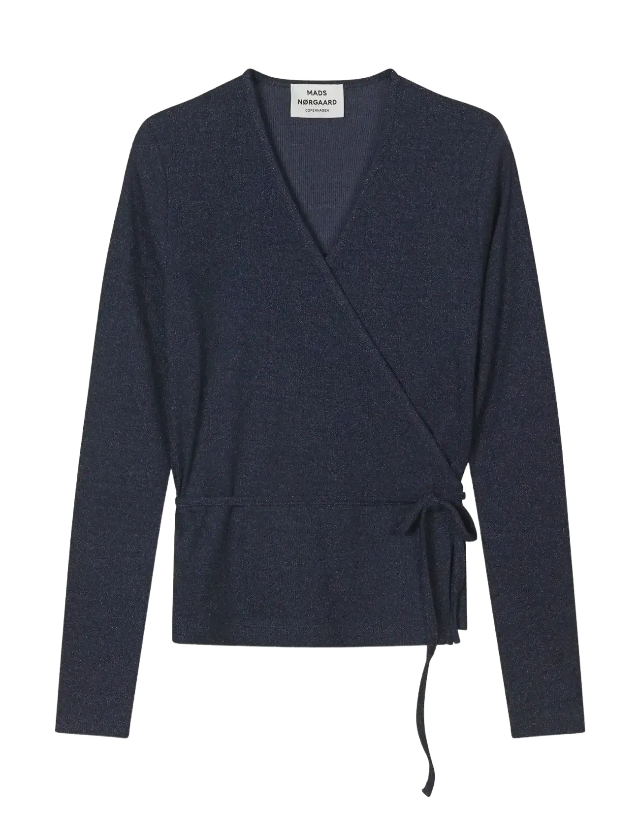 MADS NØRGAARD 2X2 Lurex Susi Ls Oberteil Navy - M - Damen
