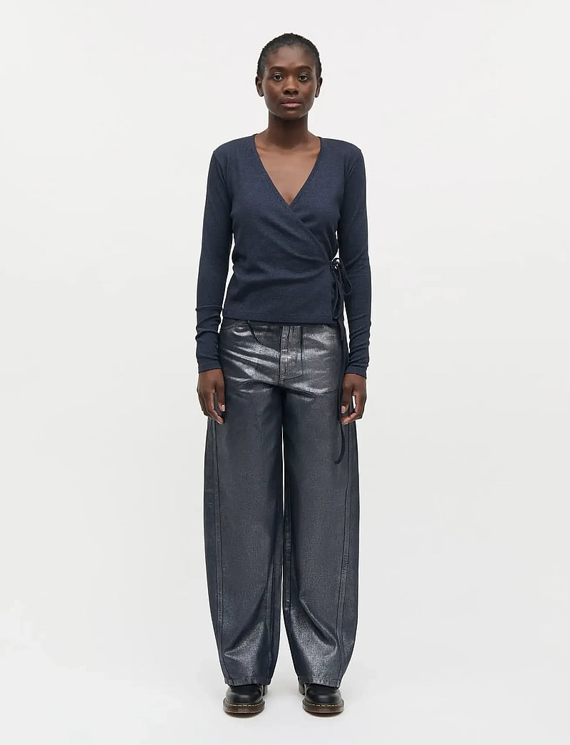 Mads Nørgaard - 2x2 Lurex Susi LS Top - cardigans - parisian night - 0