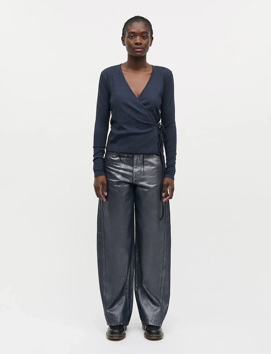 Mads Nørgaard - 2x2 Lurex Susi LS Top - strickjacken - parisian night - 0