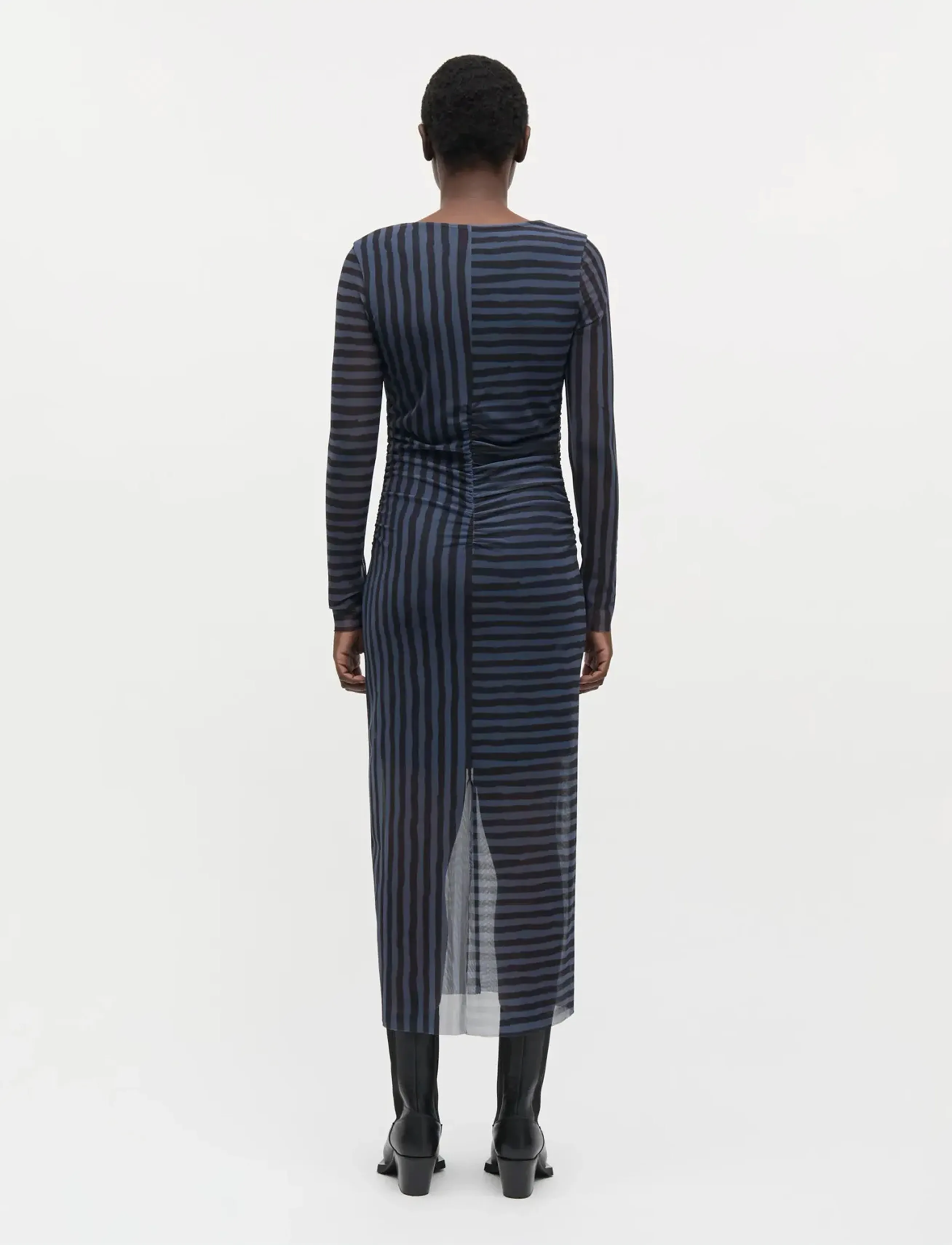 Mads Nørgaard - Misa Dress AOP - midikleidid - parisian night/black - 2