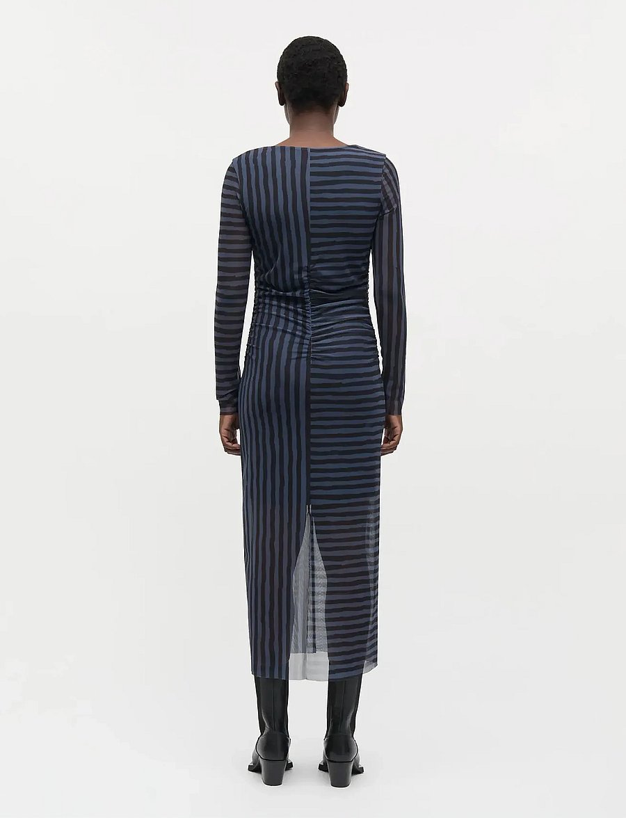 Mads Nørgaard - Misa Dress AOP - midi-jurken - parisian night/black - 2