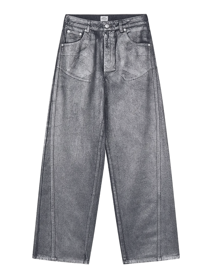 Mads Nørgaard - Metallic Denim Christel Jeans - vida jeans - vintage blue/gun metal - 1