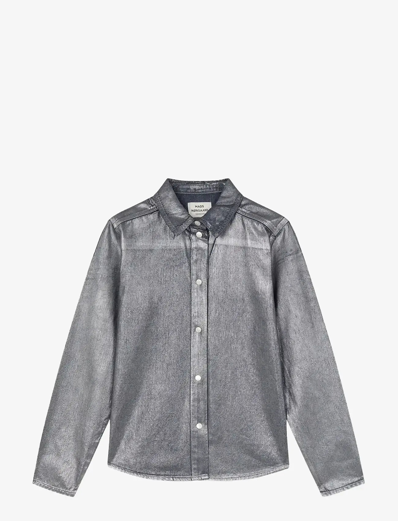 Mads Nørgaard - Metallic Denim Calva Shirt - jeanshemden - vintage blue/gun metal - 1