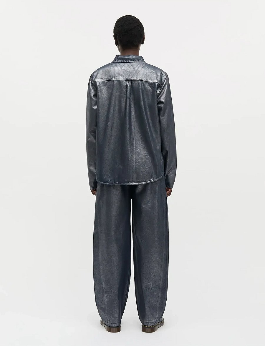 Mads Nørgaard - Metallic Denim Calva Shirt - jeanshemden - vintage blue/gun metal - 2