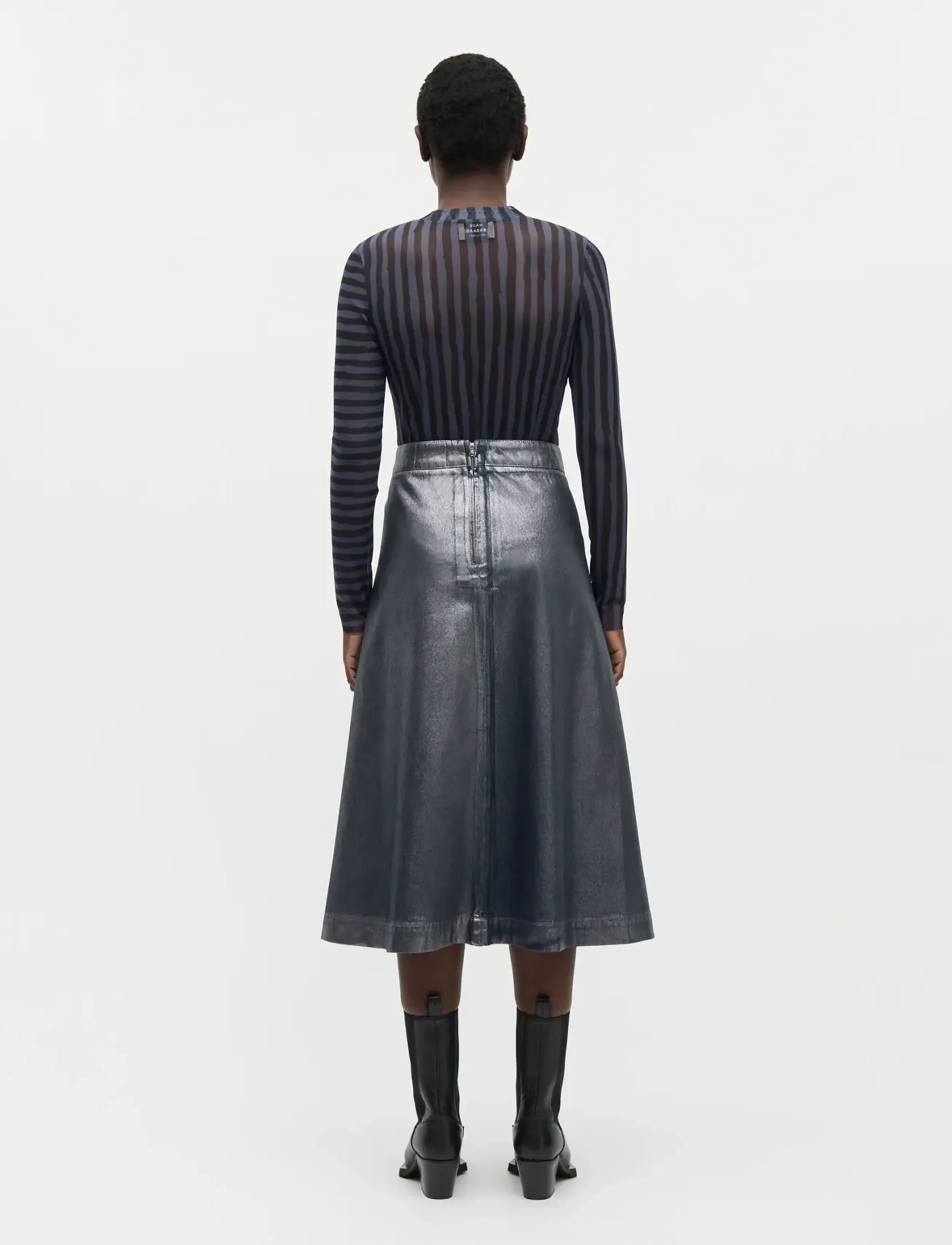 Mads Nørgaard Metallic Denim Stellar Skirt jeanskjolar dam – bild 2