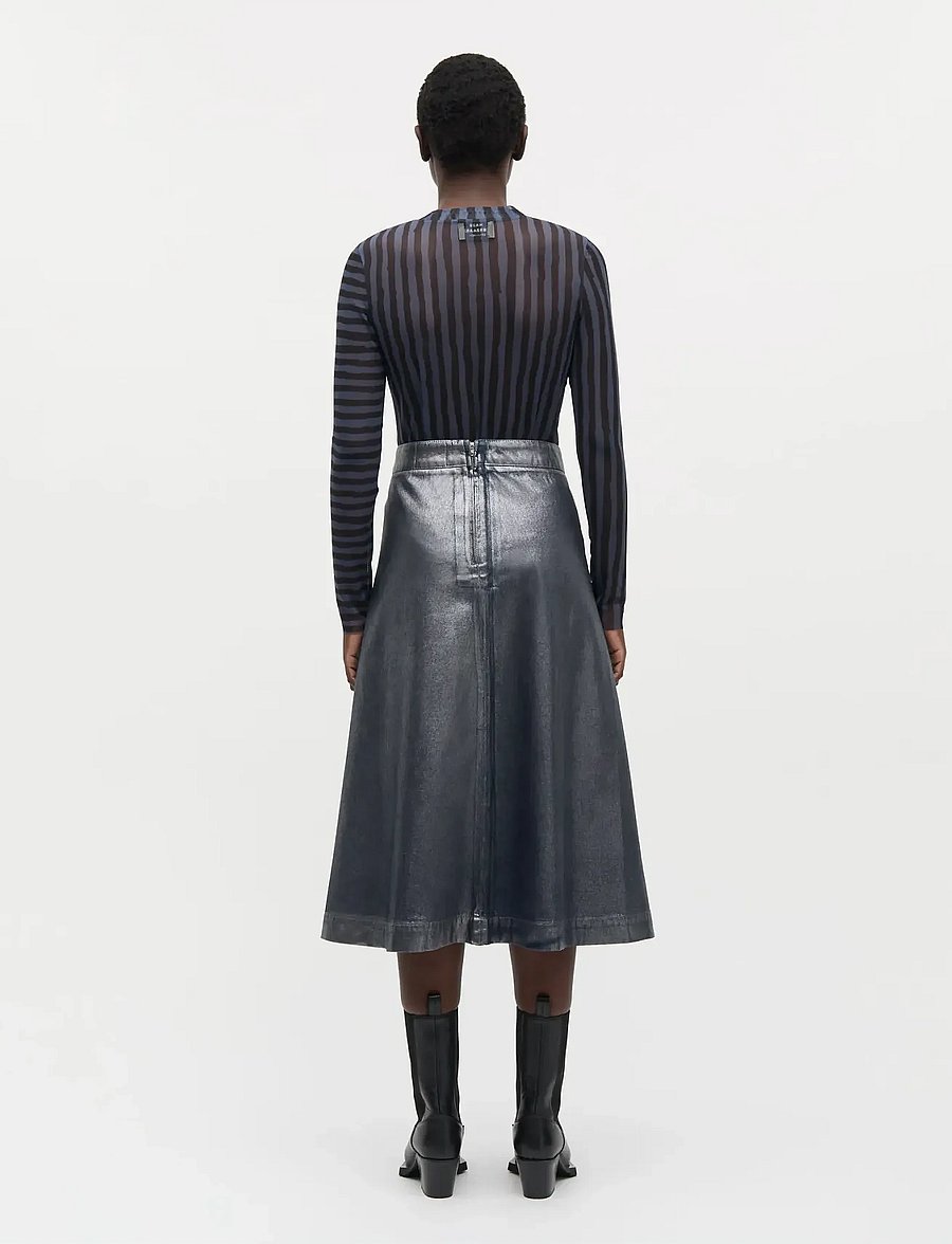 Mads Nørgaard - Metallic Denim Stellar Skirt - jeansröcke - vintage blue/gun metal - 2
