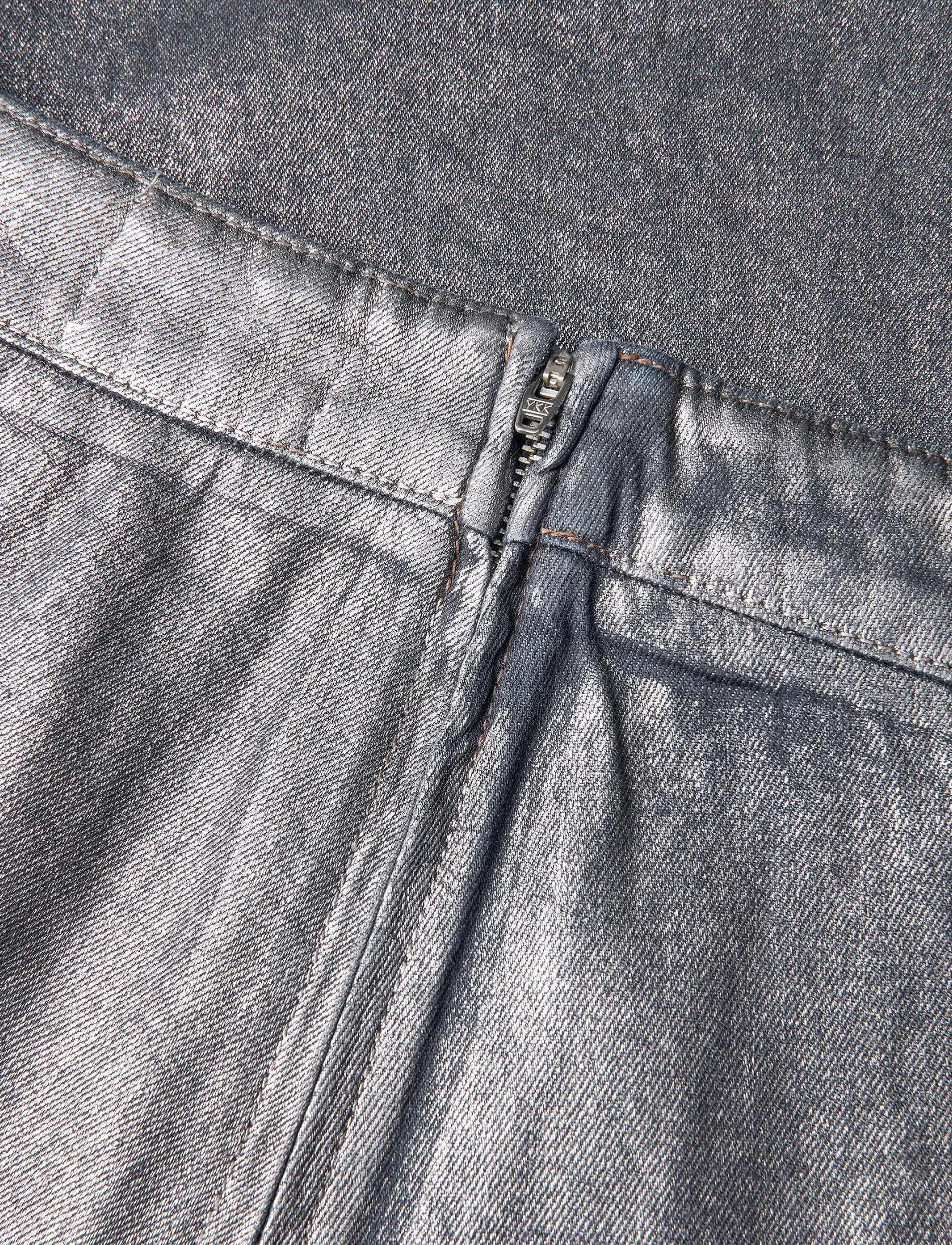 Mads Nørgaard - Metallic Denim Stellar Skirt - jeanskjolar - vintage blue/gun metal - 3