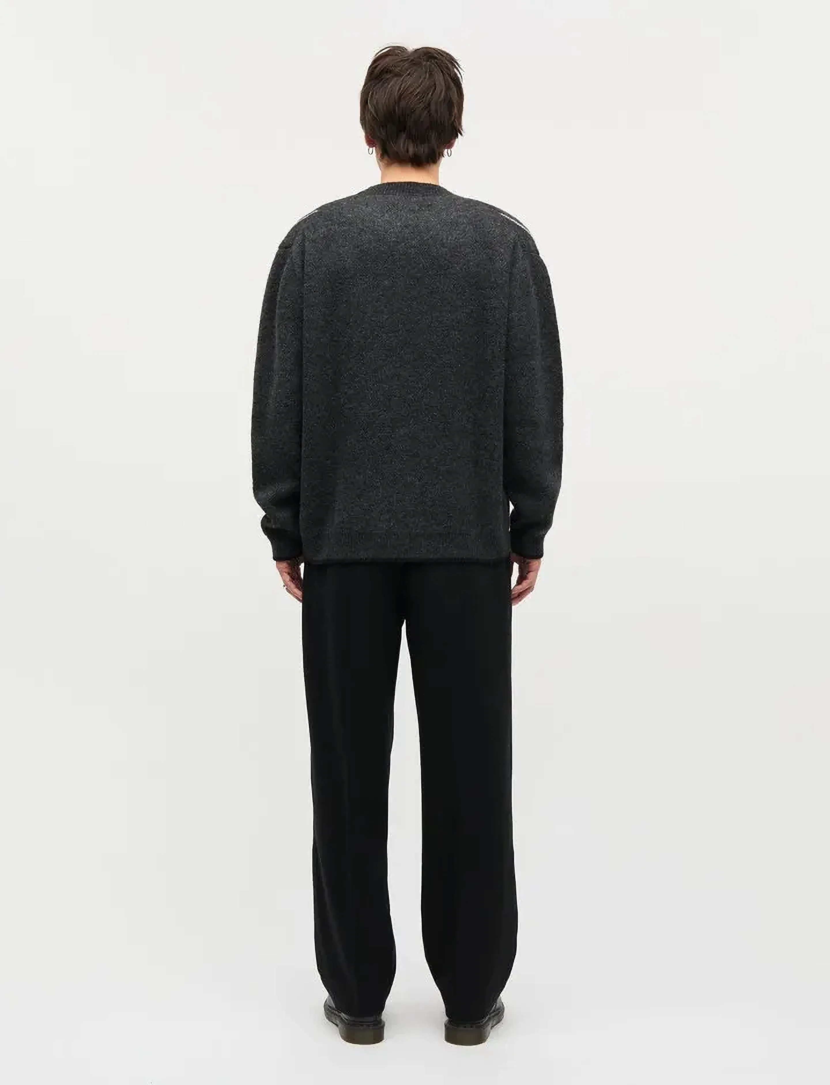 Mads Nørgaard - Comfy Wool Adam Argyle Knit - strik - asphalt - 2