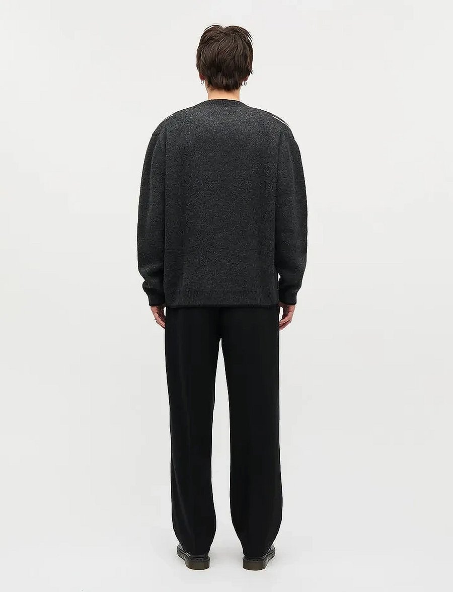 Mads Nørgaard - Comfy Wool Adam Argyle Knit - rundhalsad - asphalt - 2