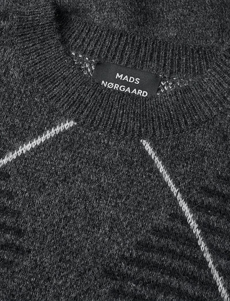 Mads Nørgaard - Comfy Wool Adam Argyle Knit - rundhalsad - asphalt - 3