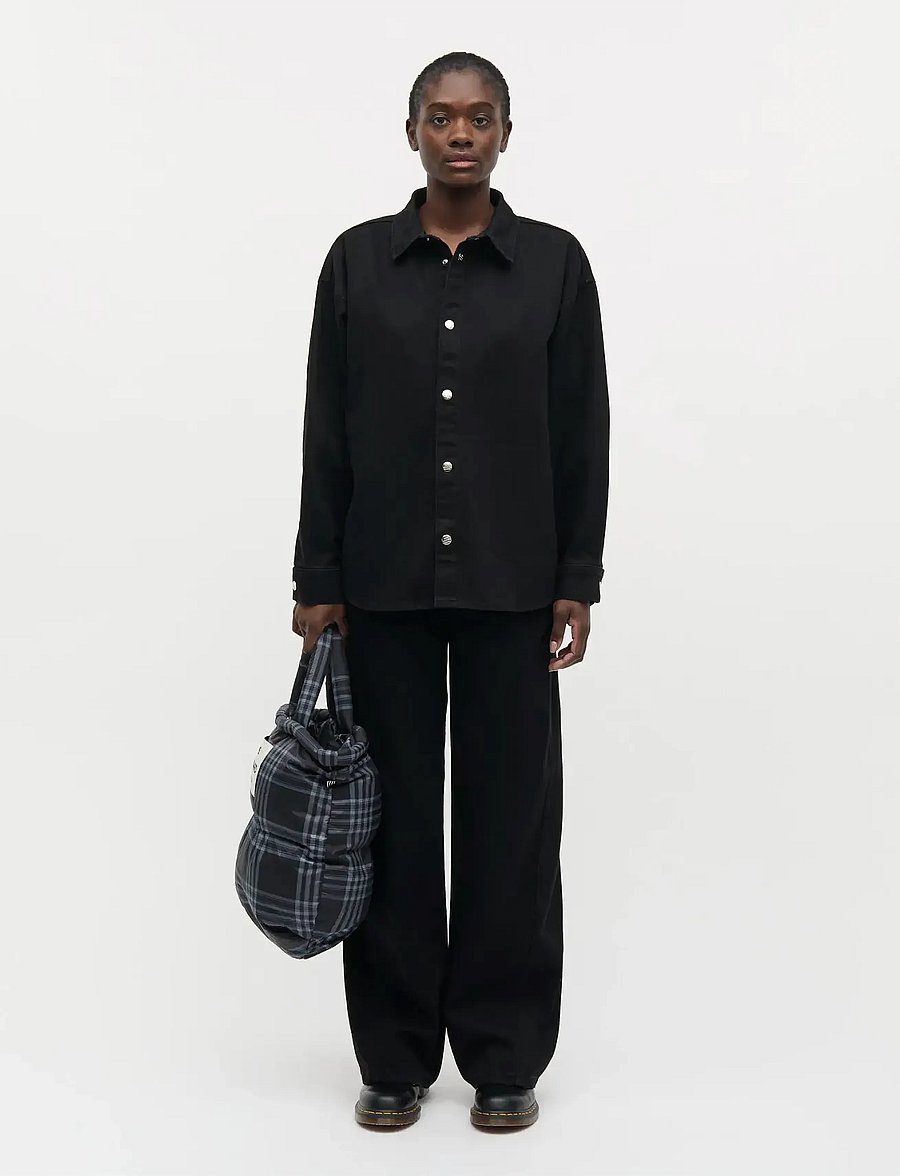 Mads Nørgaard - Dyed Denim Gisla Shirt - džinsiniai marškiniai - black - 0