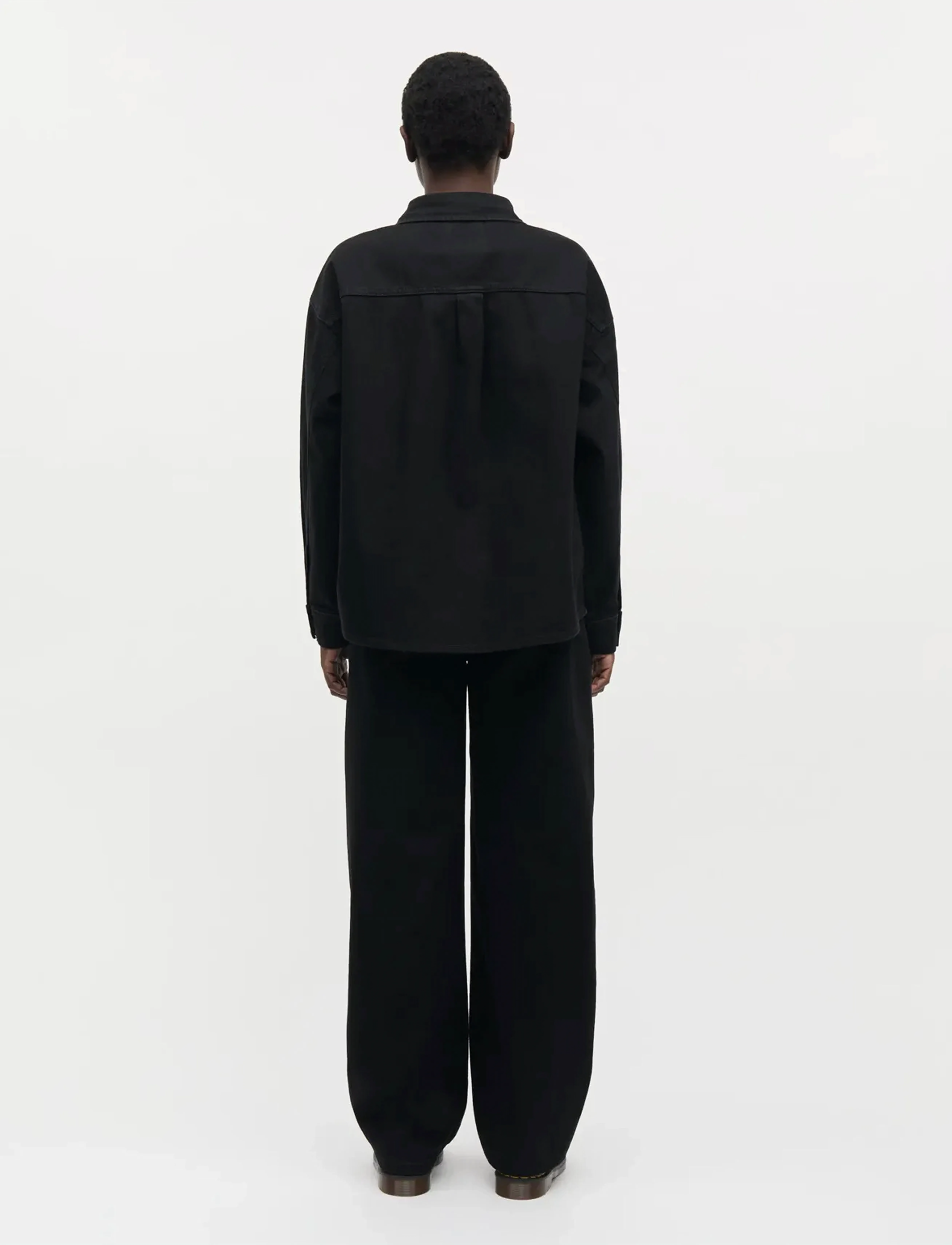 Mads Nørgaard - Dyed Denim Gisla Shirt - jeansskjortor - black - 2