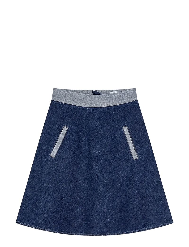 Mads Nørgaard - Luke Denim Stelly Skirt Block - teksaseelikud - mid blue denim - 1