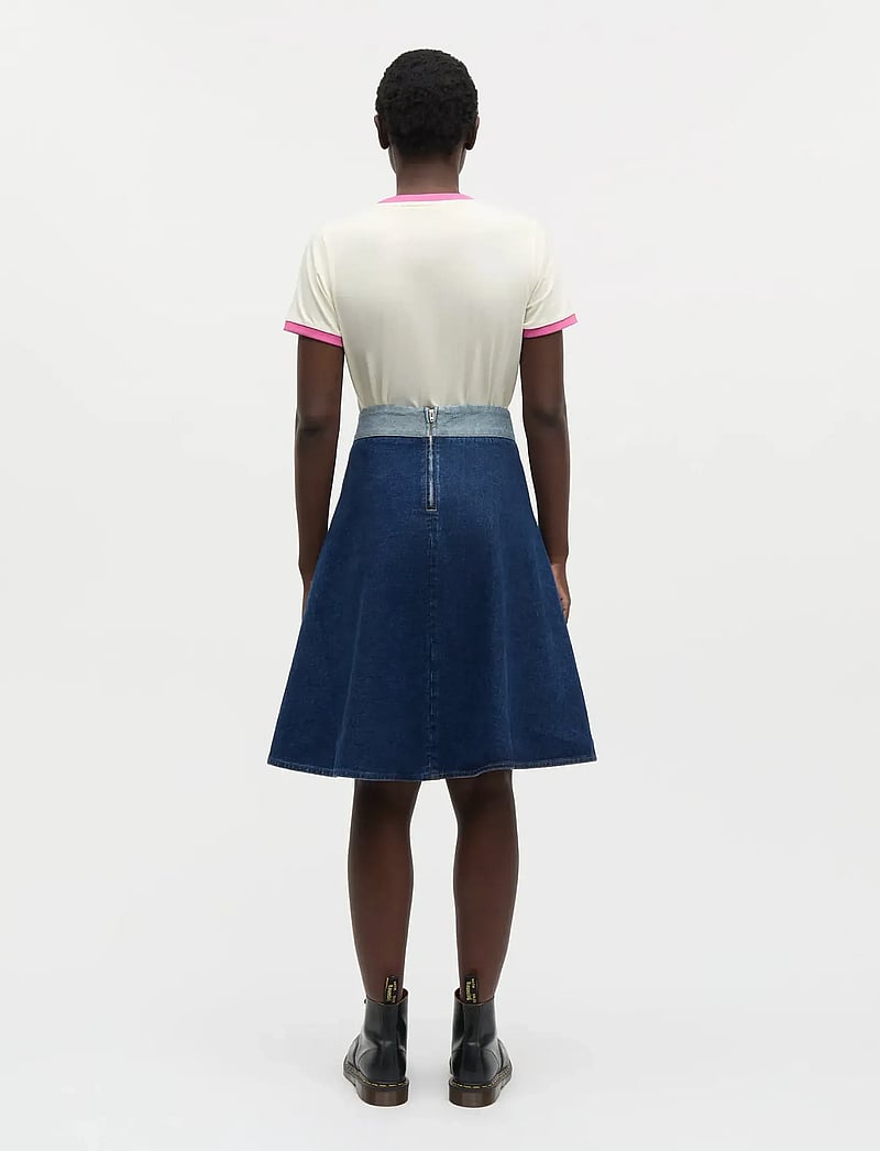Mads Nørgaard - Luke Denim Stelly Skirt Block - teksaseelikud - mid blue denim - 2