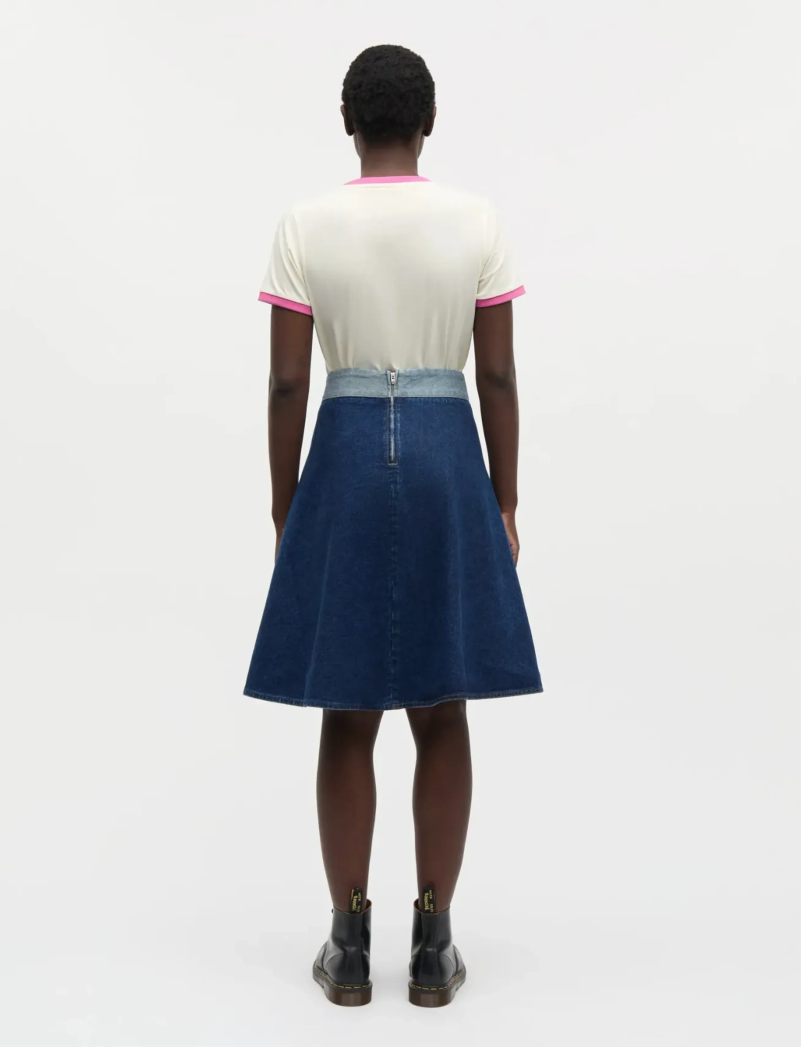 Mads Nørgaard - Luke Denim Stelly Skirt Block - jeanskjolar - mid blue denim - 2