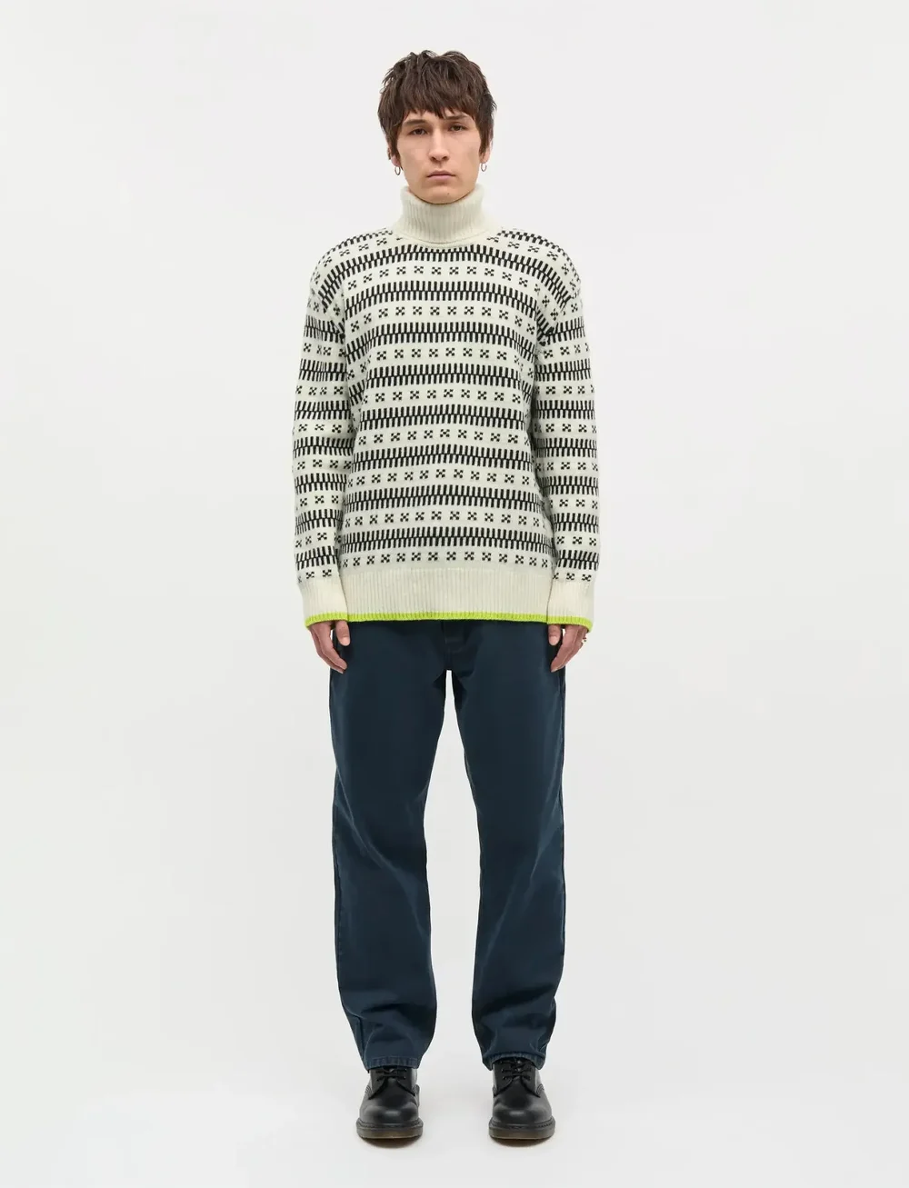 Mads Nørgaard - Lambswool Gustav Iceland Turtle Knit - rullekraver - seedpearl - 0