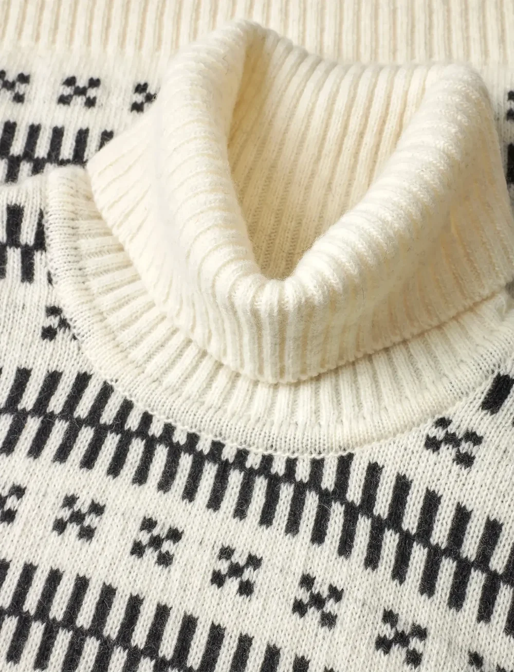 Mads Nørgaard - Lambswool Gustav Iceland Turtle Knit - rullekraver - seedpearl - 3