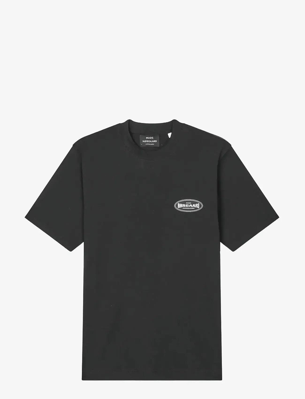 Mads Nørgaard - Cotton Jersey Big Logo Frode Tee - kortärmade t-shirts - black - 1