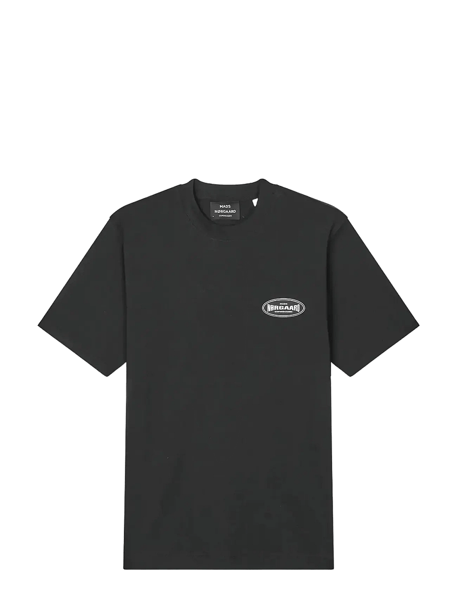 Mads Nørgaard - Cotton Jersey Big Logo Frode Tee - kortærmede t-shirts - black - 1