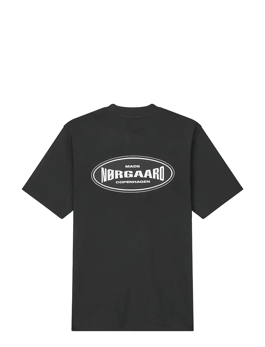 Mads Nørgaard - Cotton Jersey Big Logo Frode Tee - kortærmede t-shirts - black - 2