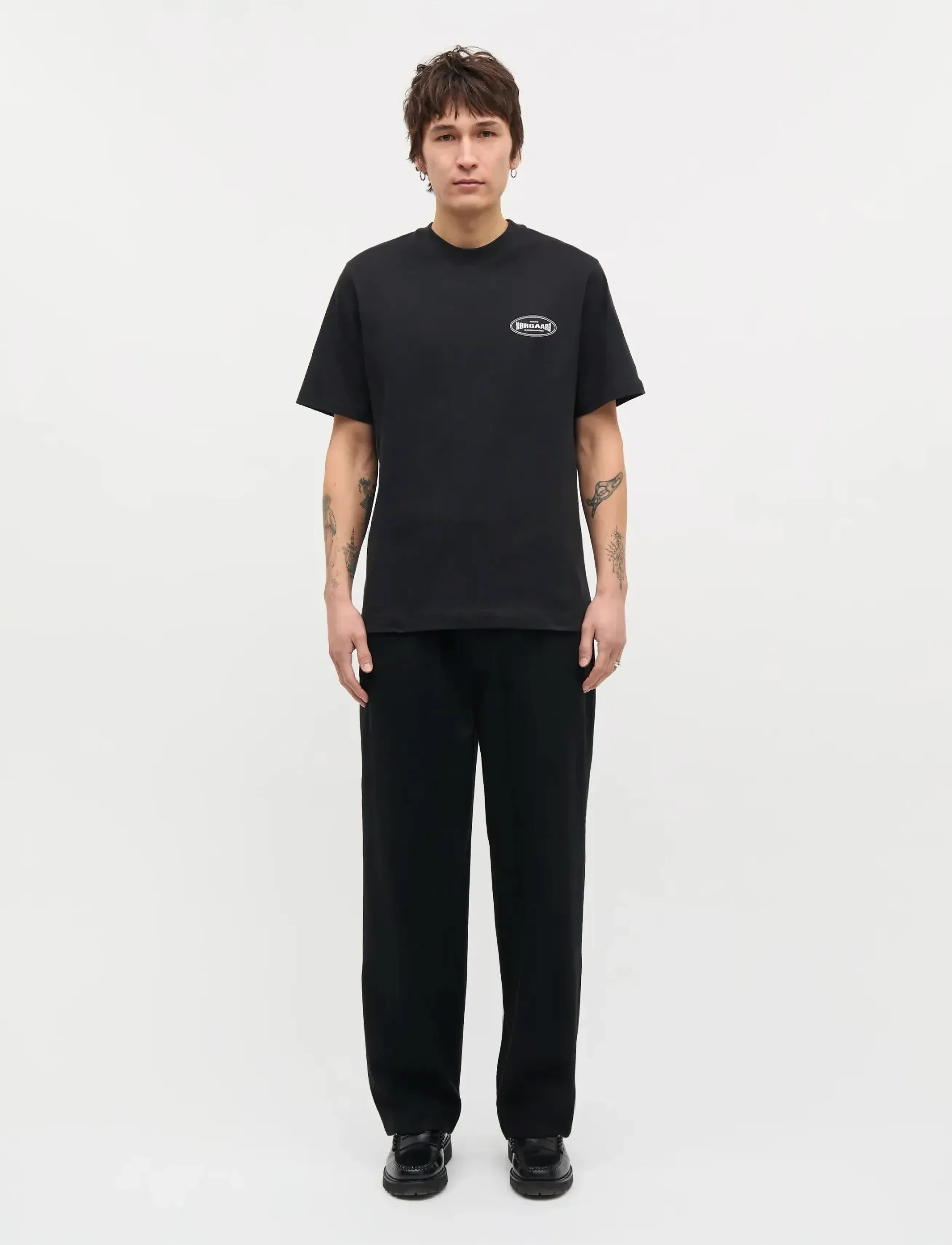 Mads Nørgaard Cotton Jersey Big Logo Frode Tee - T-särgid - BLACK / black