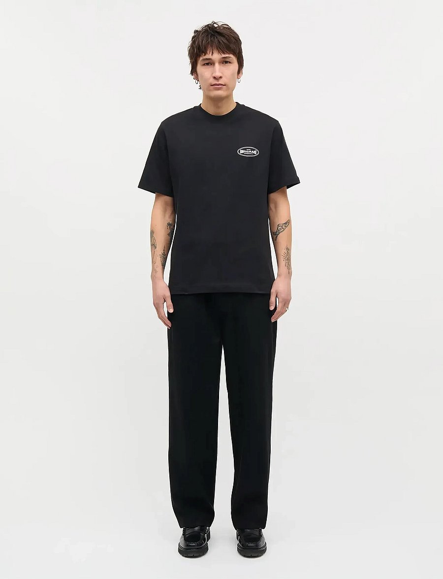 Mads Nørgaard - Cotton Jersey Big Logo Frode Tee - kortærmede t-shirts - black - 0