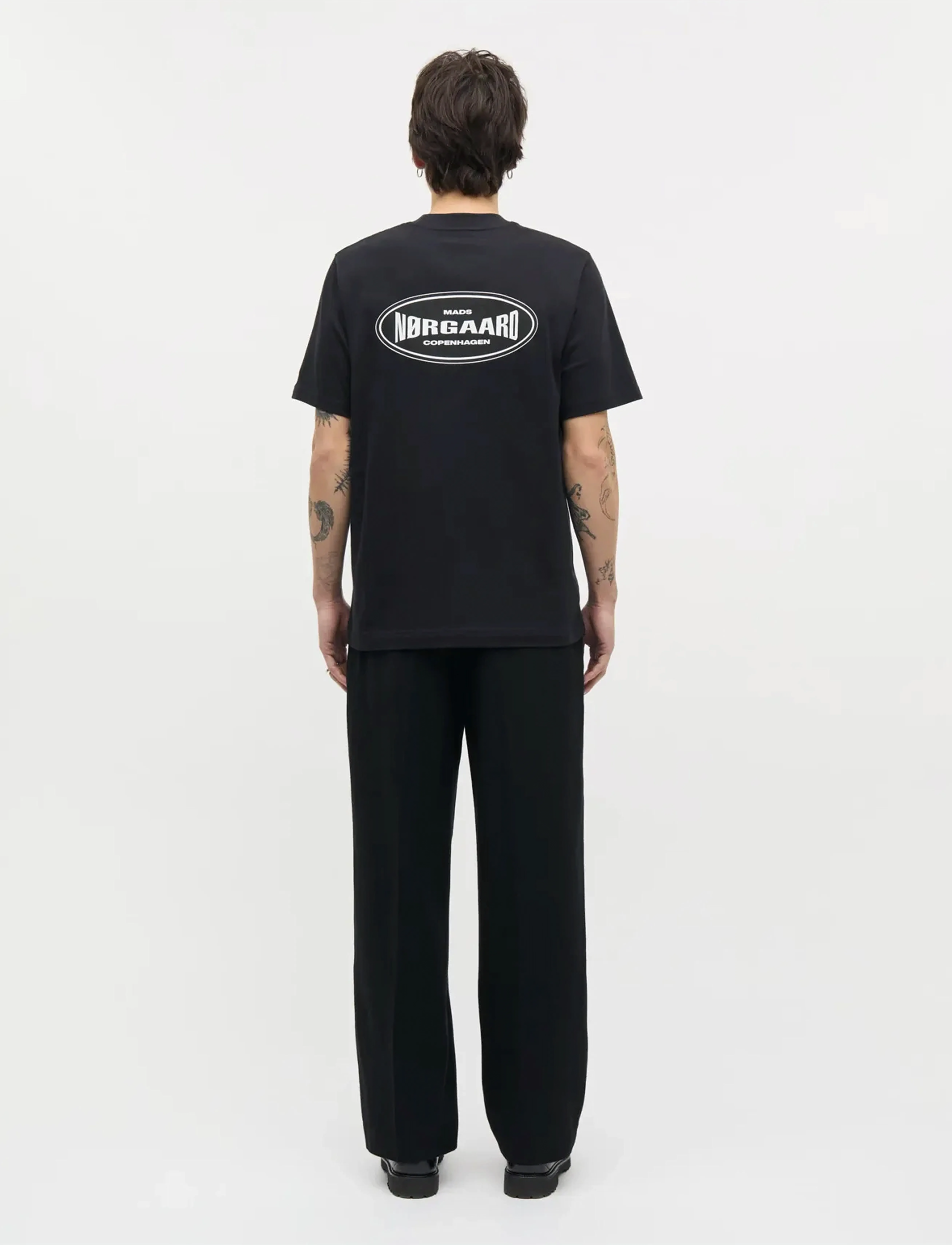 Mads Nørgaard - Cotton Jersey Big Logo Frode Tee - kortærmede t-shirts - black - 3