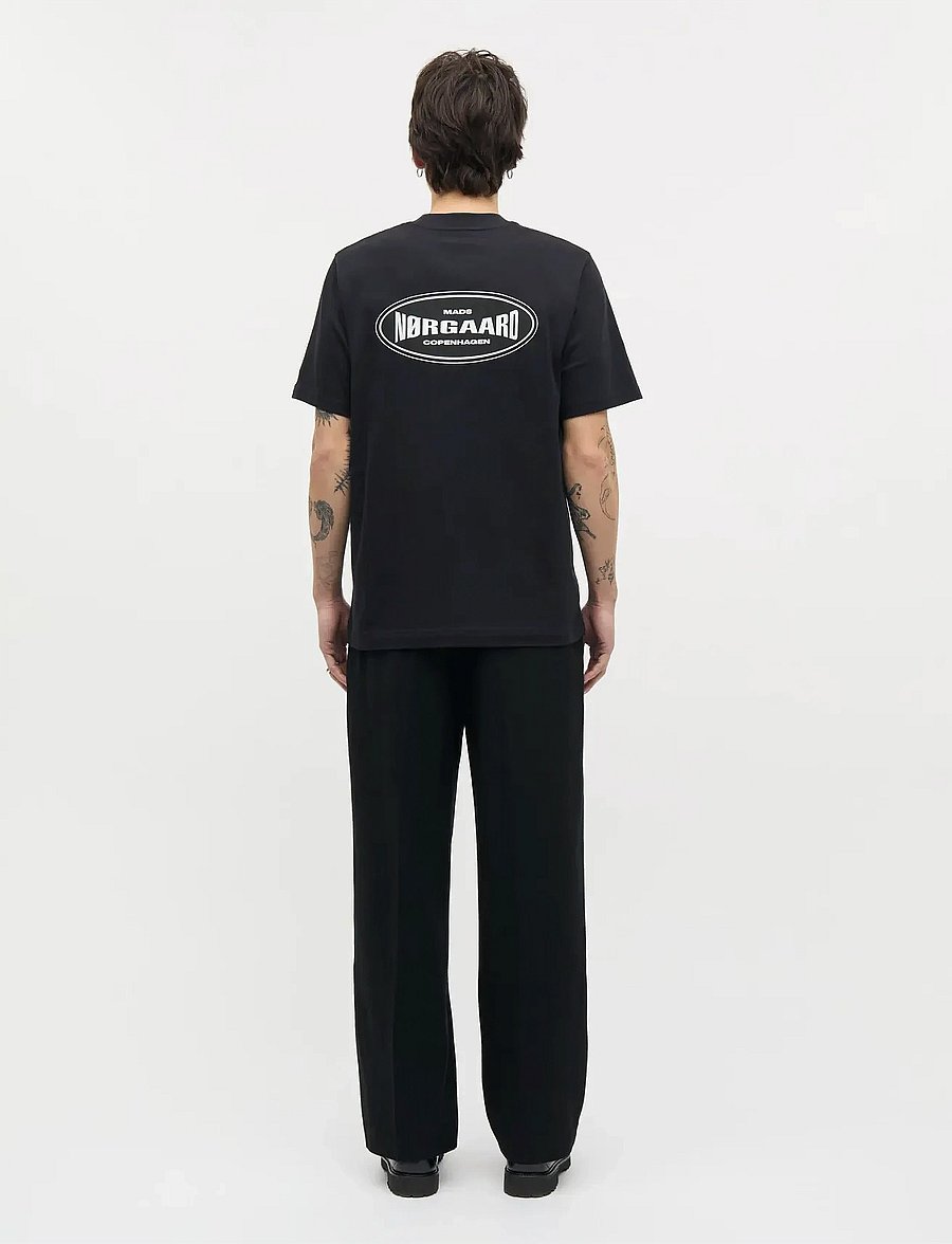 Mads Nørgaard - Cotton Jersey Big Logo Frode Tee - kortærmede t-shirts - black - 3