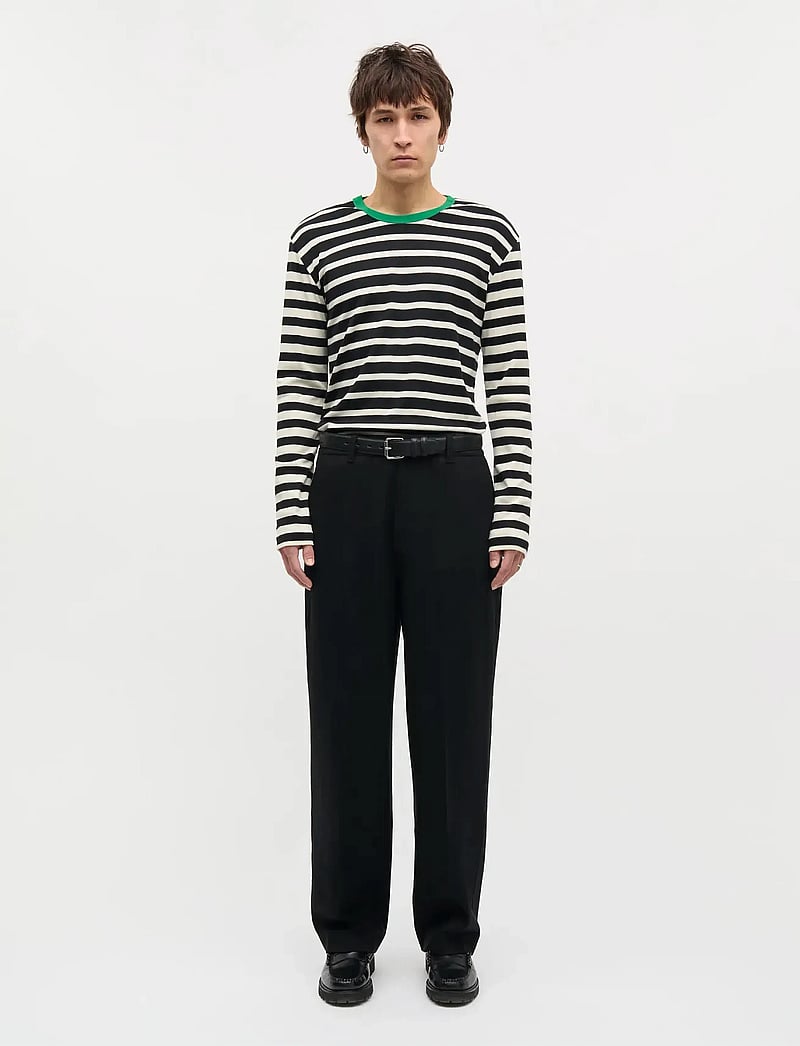 Mads Nørgaard - Fancy Wool Henry Pants - habitbukser - black - 0