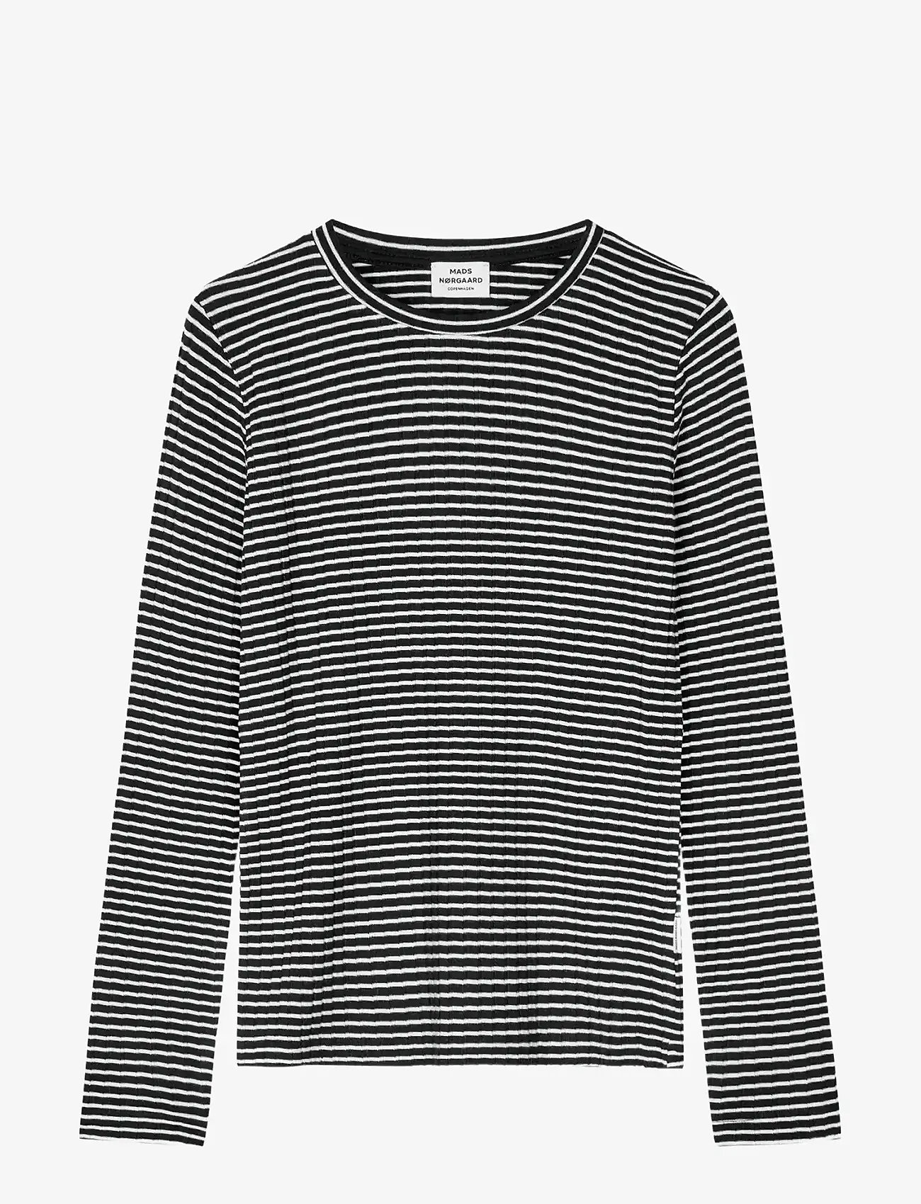 Mads Nørgaard - 5x5 Stripe Talika Top - langärmlige tops - black/vanilla ice - 0