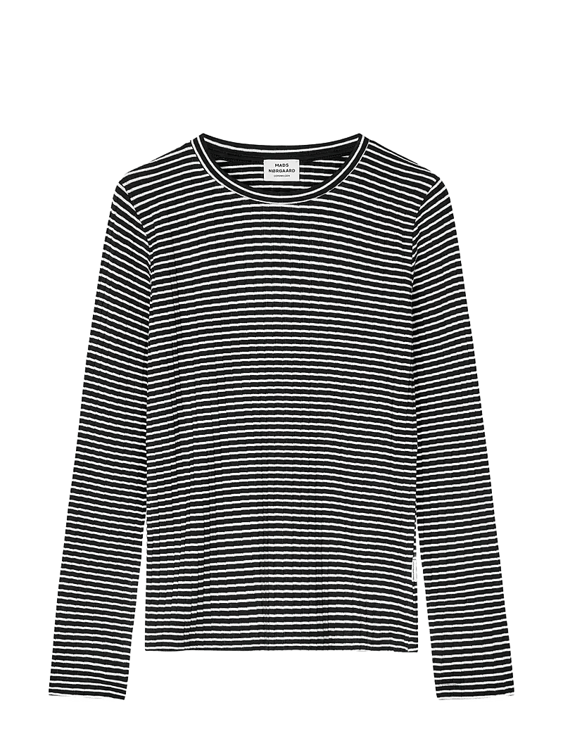 Mads Nørgaard - 5x5 Stripe Talika Top - langärmlige tops - black/vanilla ice - 0