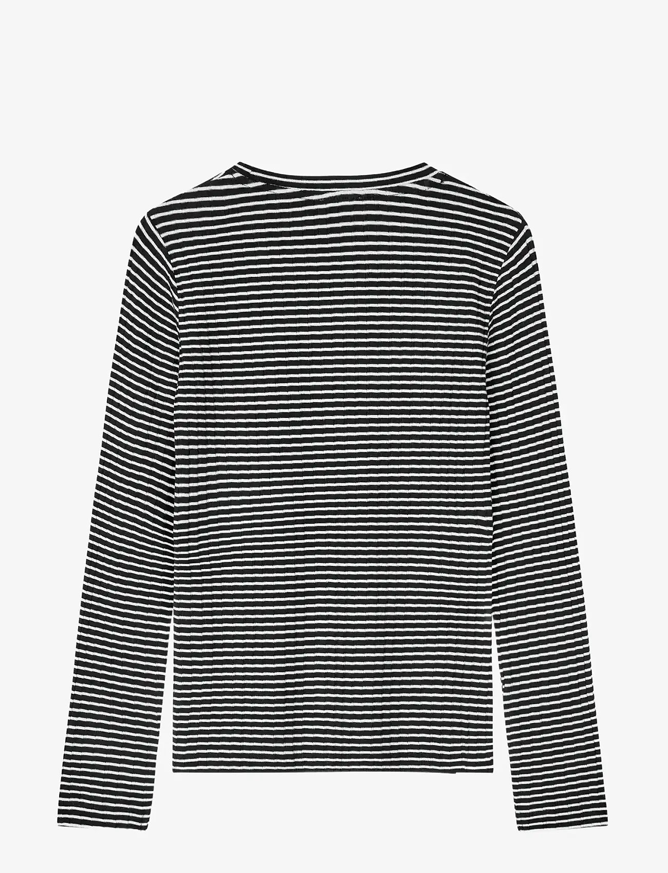 Mads Nørgaard - 5x5 Stripe Talika Top - langärmlige tops - black/vanilla ice - 1