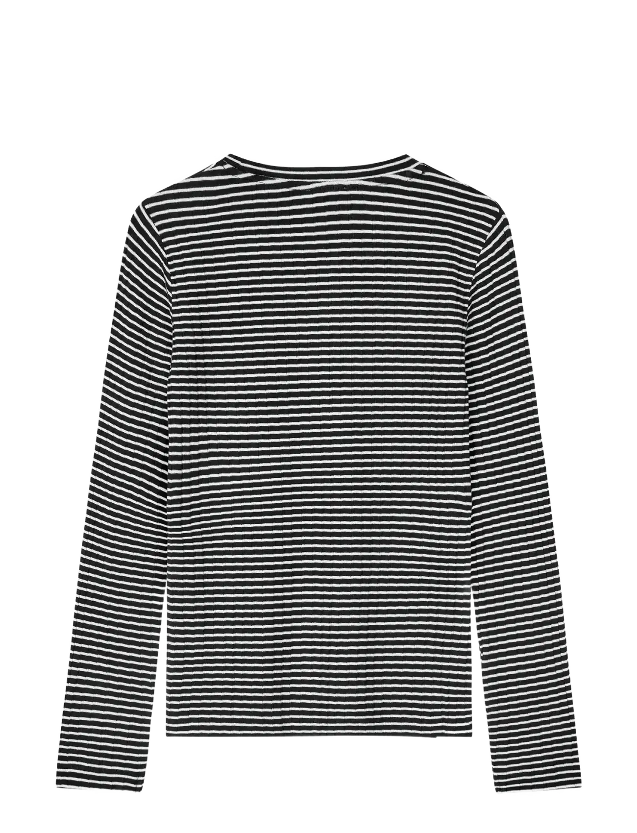 Mads Nørgaard - 5x5 Stripe Talika Top - pikkade varrukatega alussärgid - black/vanilla ice - 1
