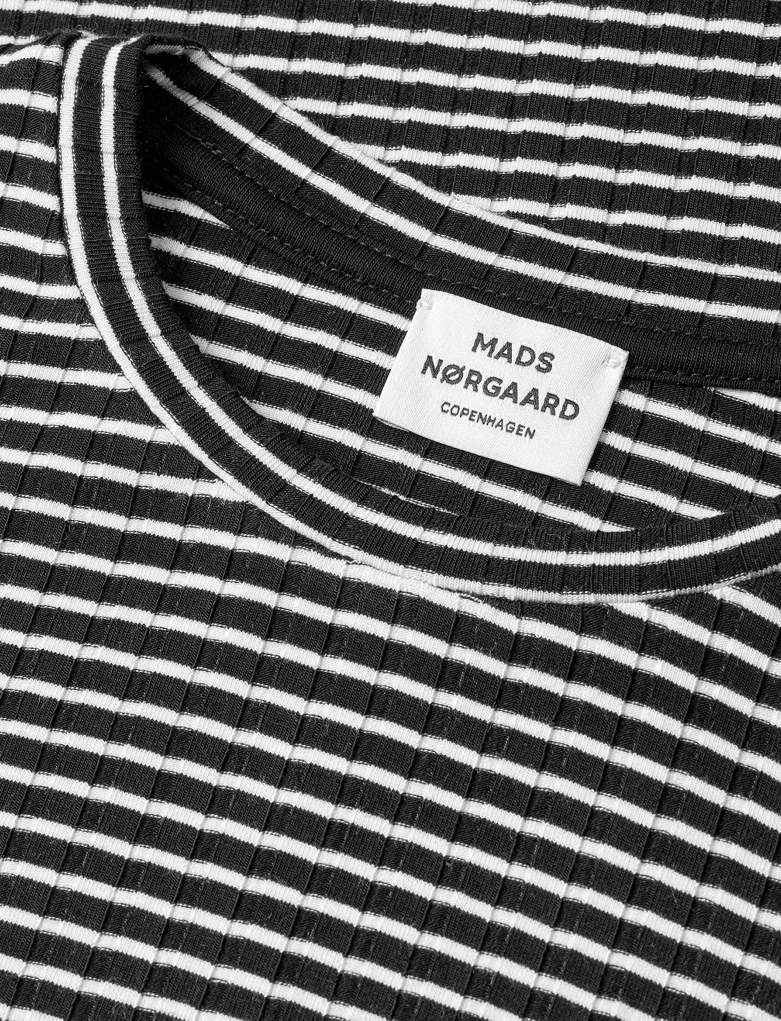 Mads Nørgaard - 5x5 Stripe Talika Top - pikkade varrukatega alussärgid - black/vanilla ice - 2