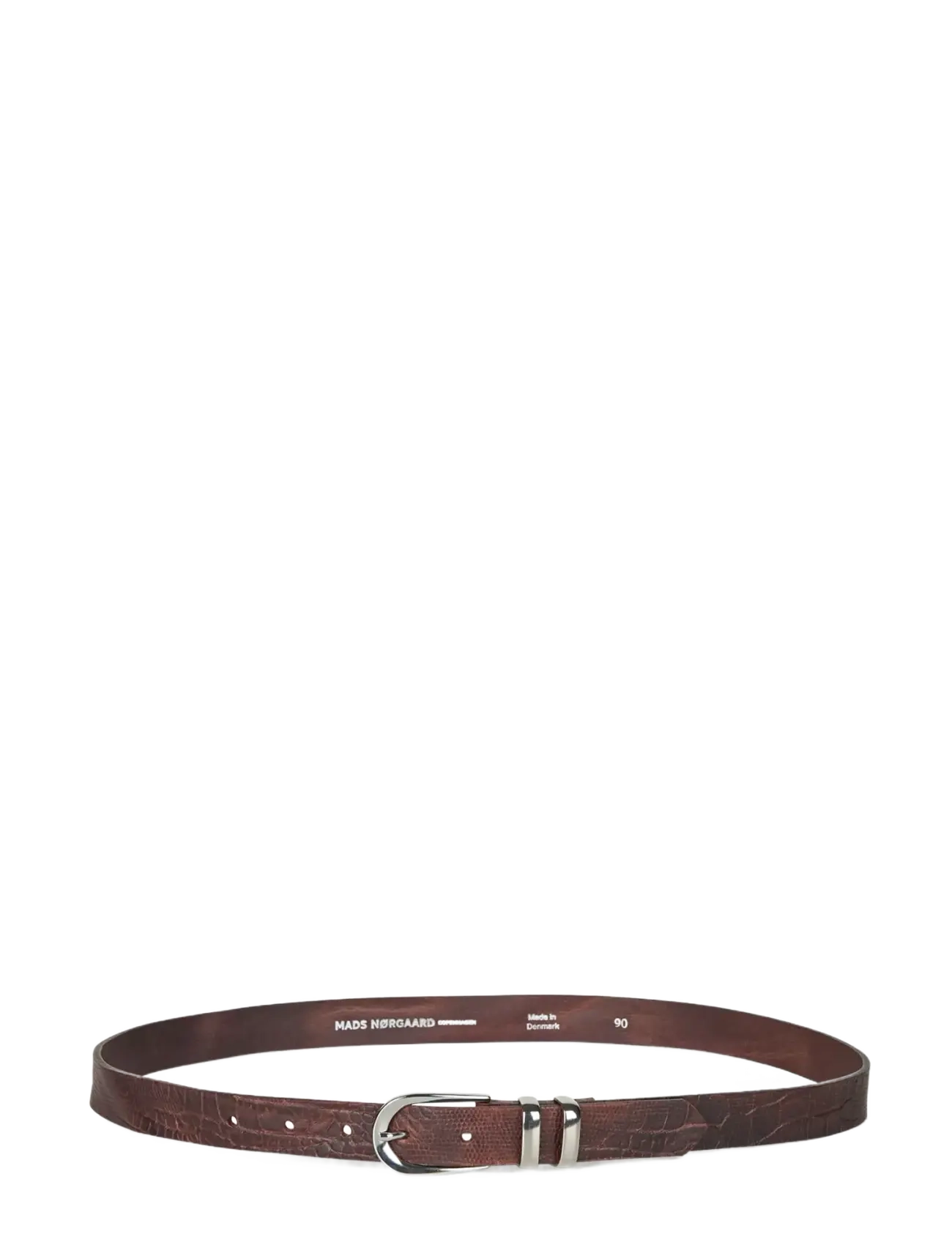 Mads Nørgaard Croc Berry Belt - Bælter - DARK BROWN / brown