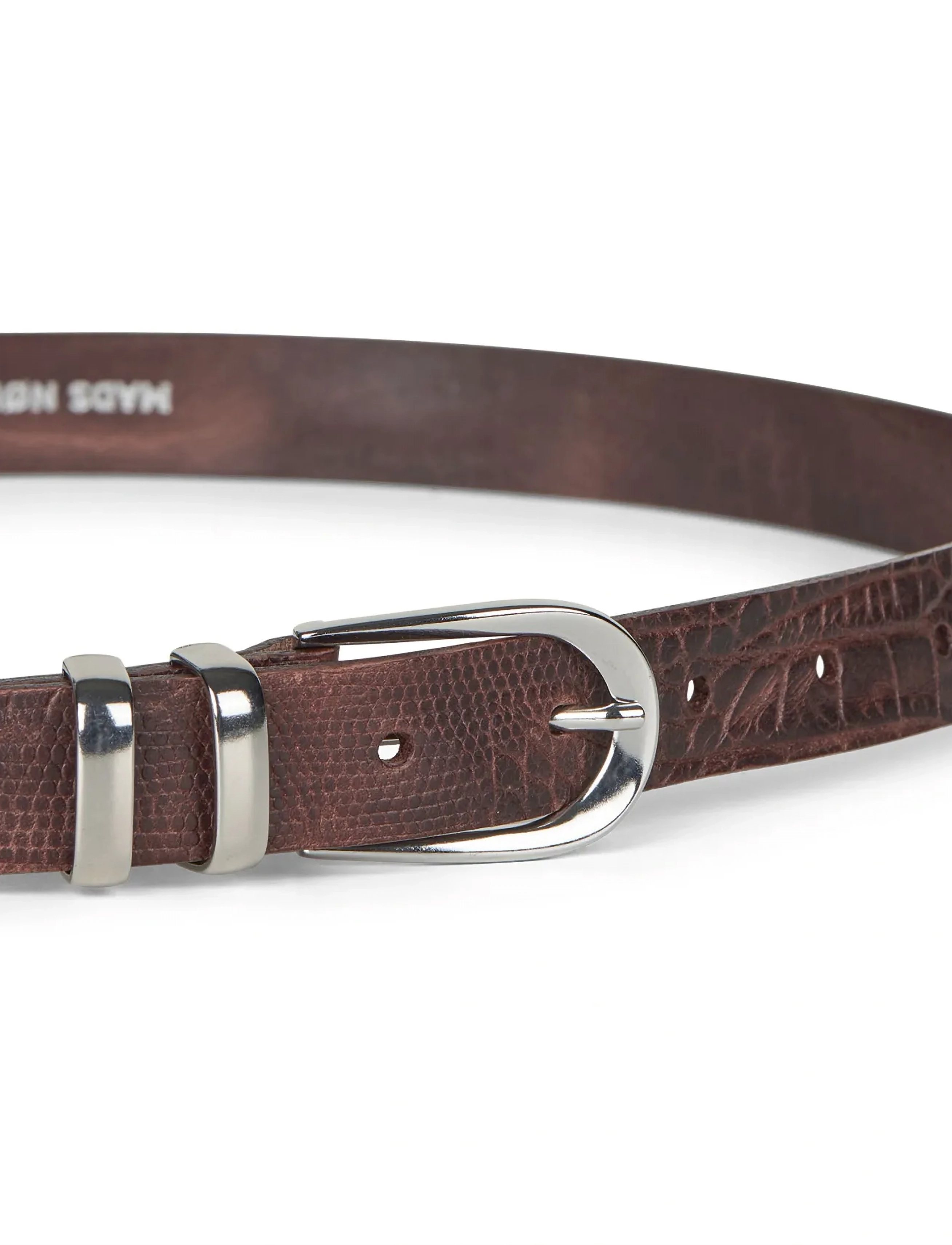 Mads Nørgaard - Croc Berry Belt - leather belts - dark brown - 1