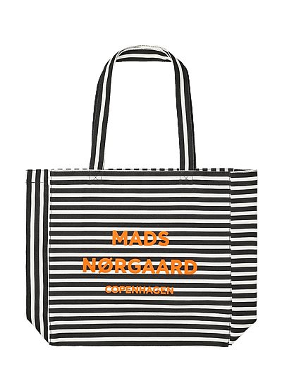 Mads Nørgaard Boutiqno Athene AOP Bag - Shoppers & Tote Bags - BLACK/WHITE / black