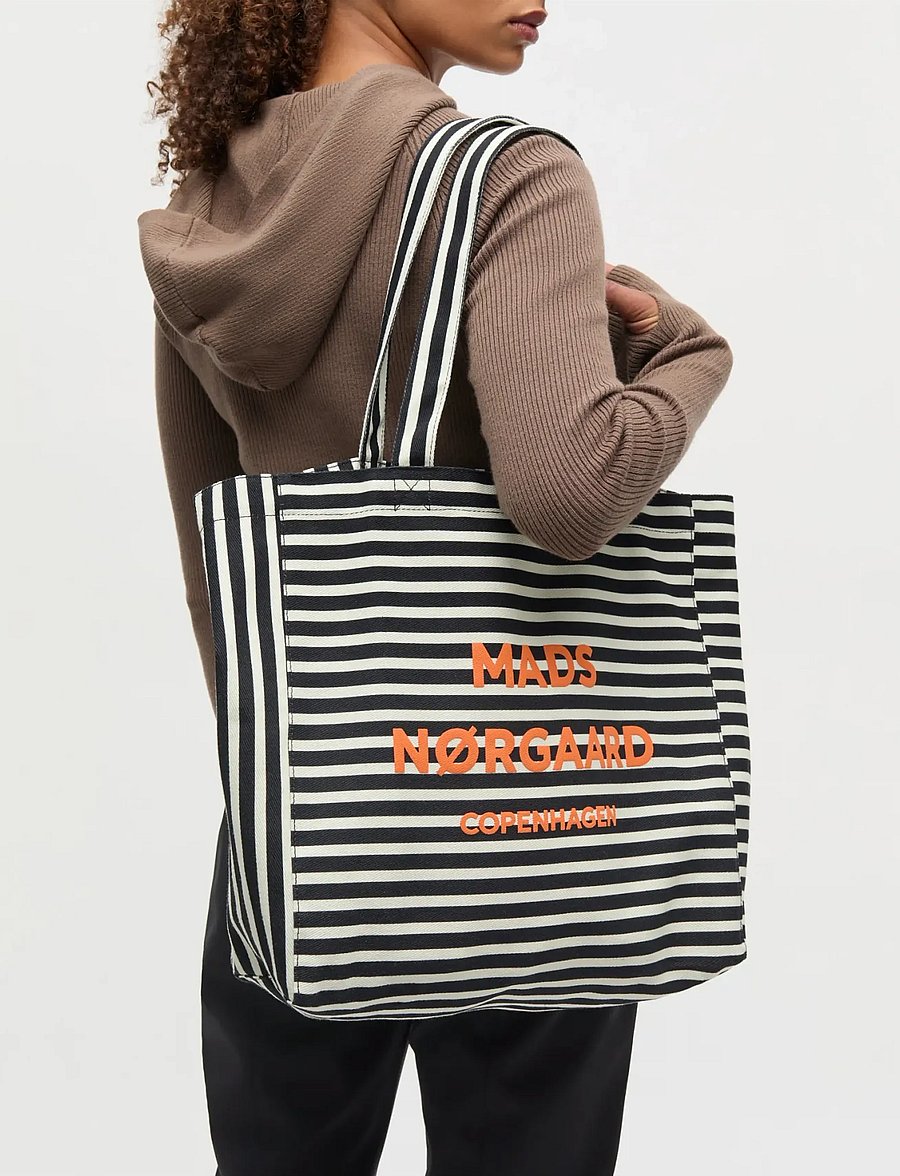 Mads Nørgaard - Boutiqno Athene AOP Bag - shoppere - black/white - 0
