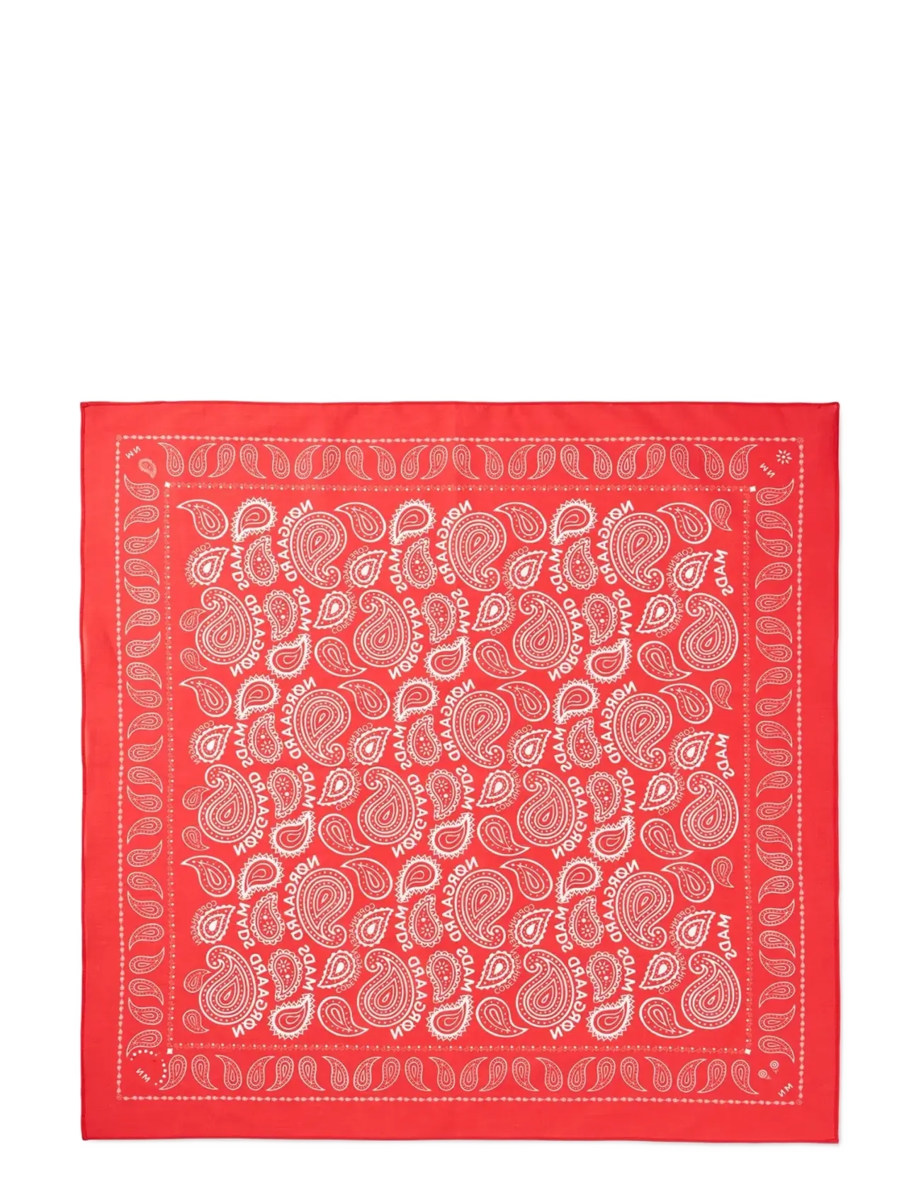Mads Nørgaard Soft Cotton Paisley Scarf Solid - Schals - FIERY RED / red