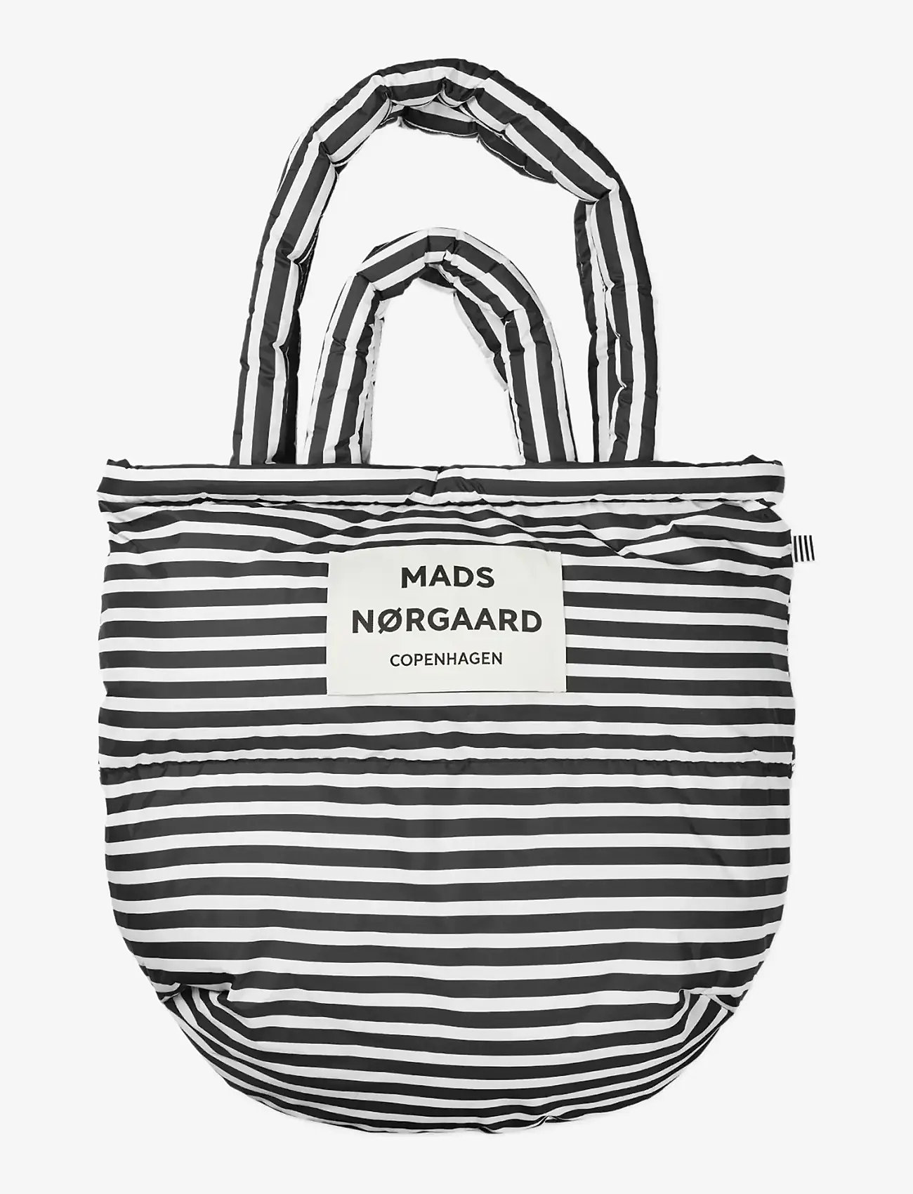 Mads Nørgaard - Light Ripstop Pillow Bag AOP - tote bags - black/white - 1